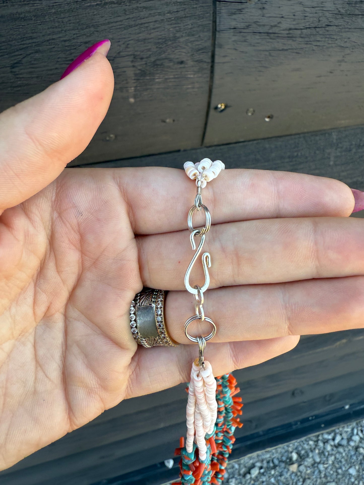 Four Strand Coral and Turquoise Necklace