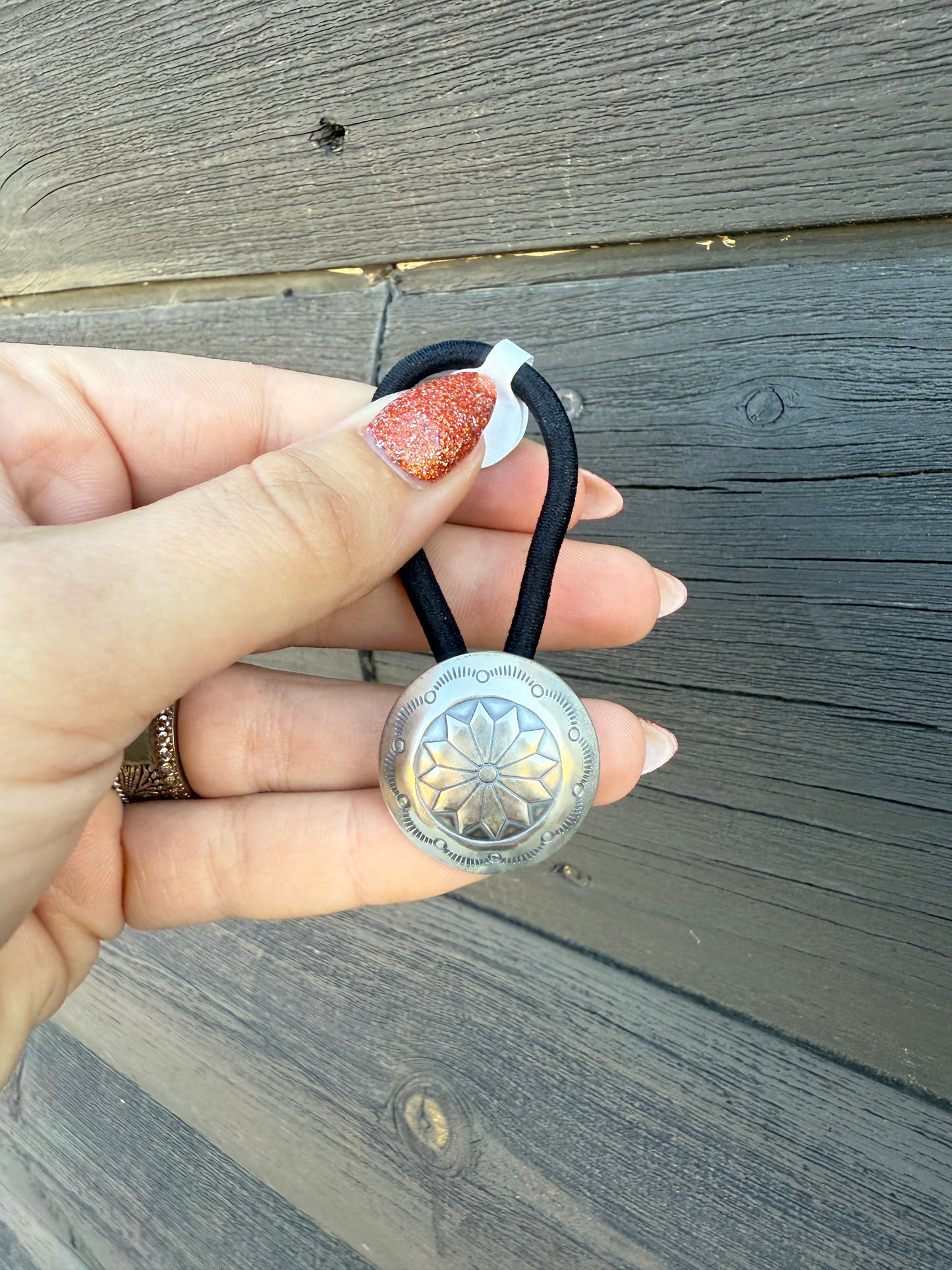 Sterling Silver Concho Hair Ties