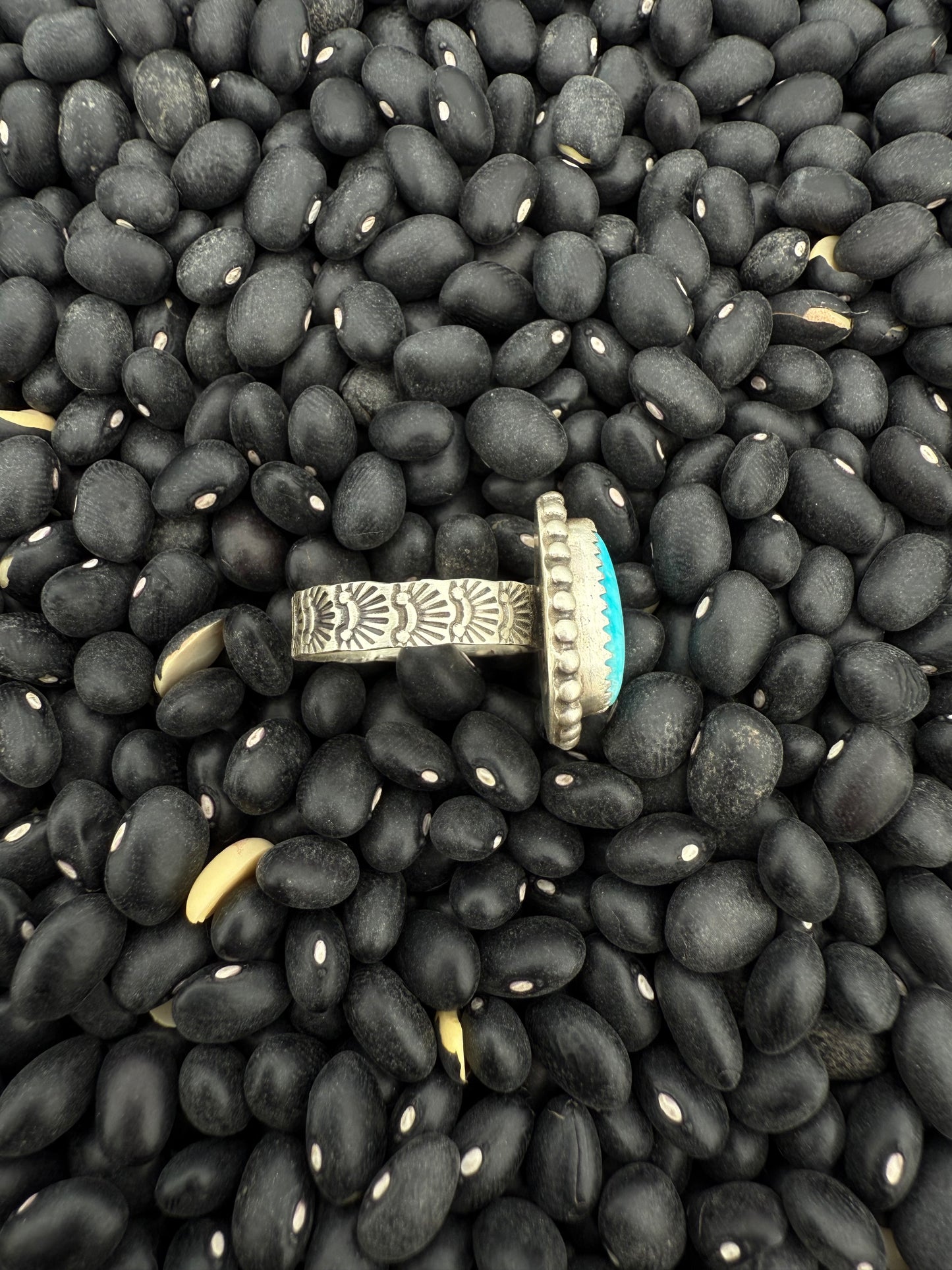 Size 7 Chris Etsitty Sleeping Beauty & Sterling Silver Ring!