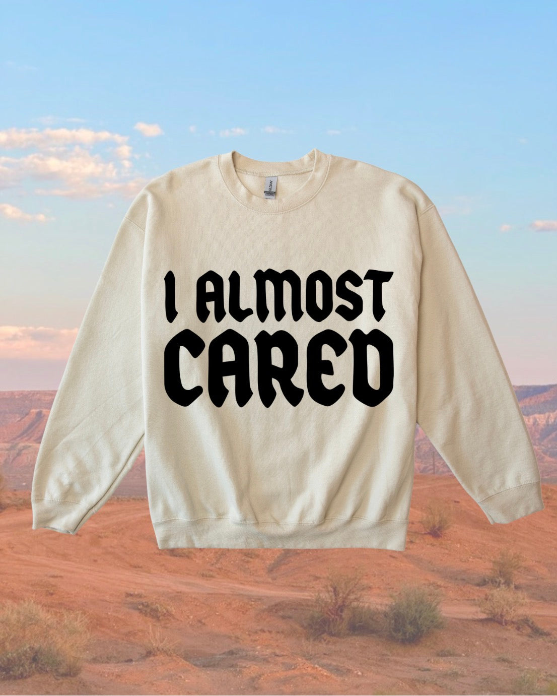 I Almost Cared Crewneck Sweatshirt • 3 Colors
