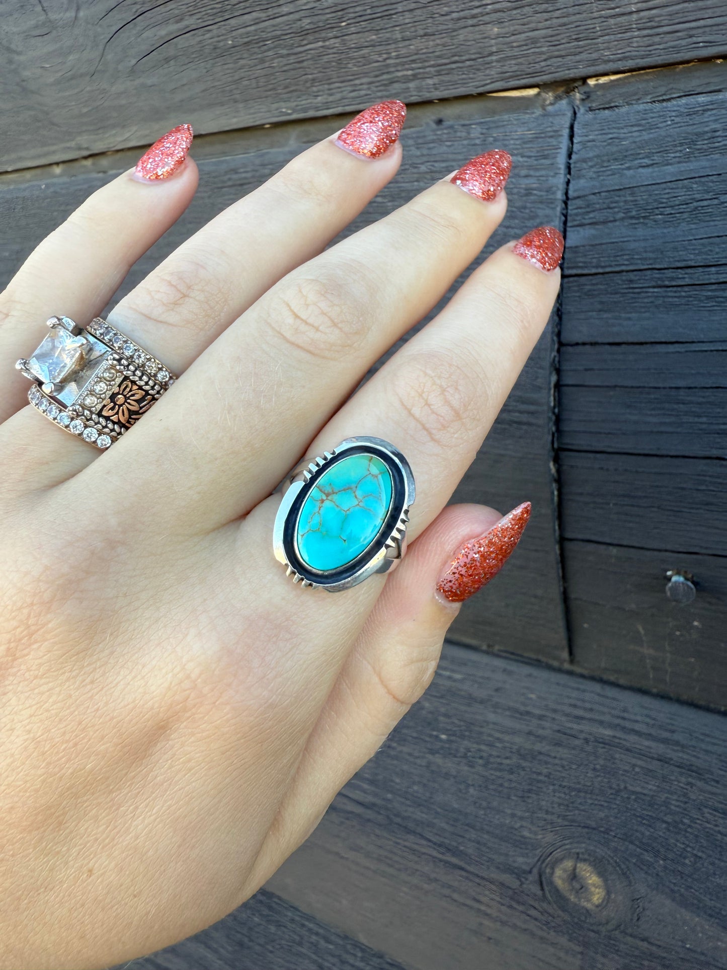 Size 6 3/4 Kingman & Sterling Silver Ring