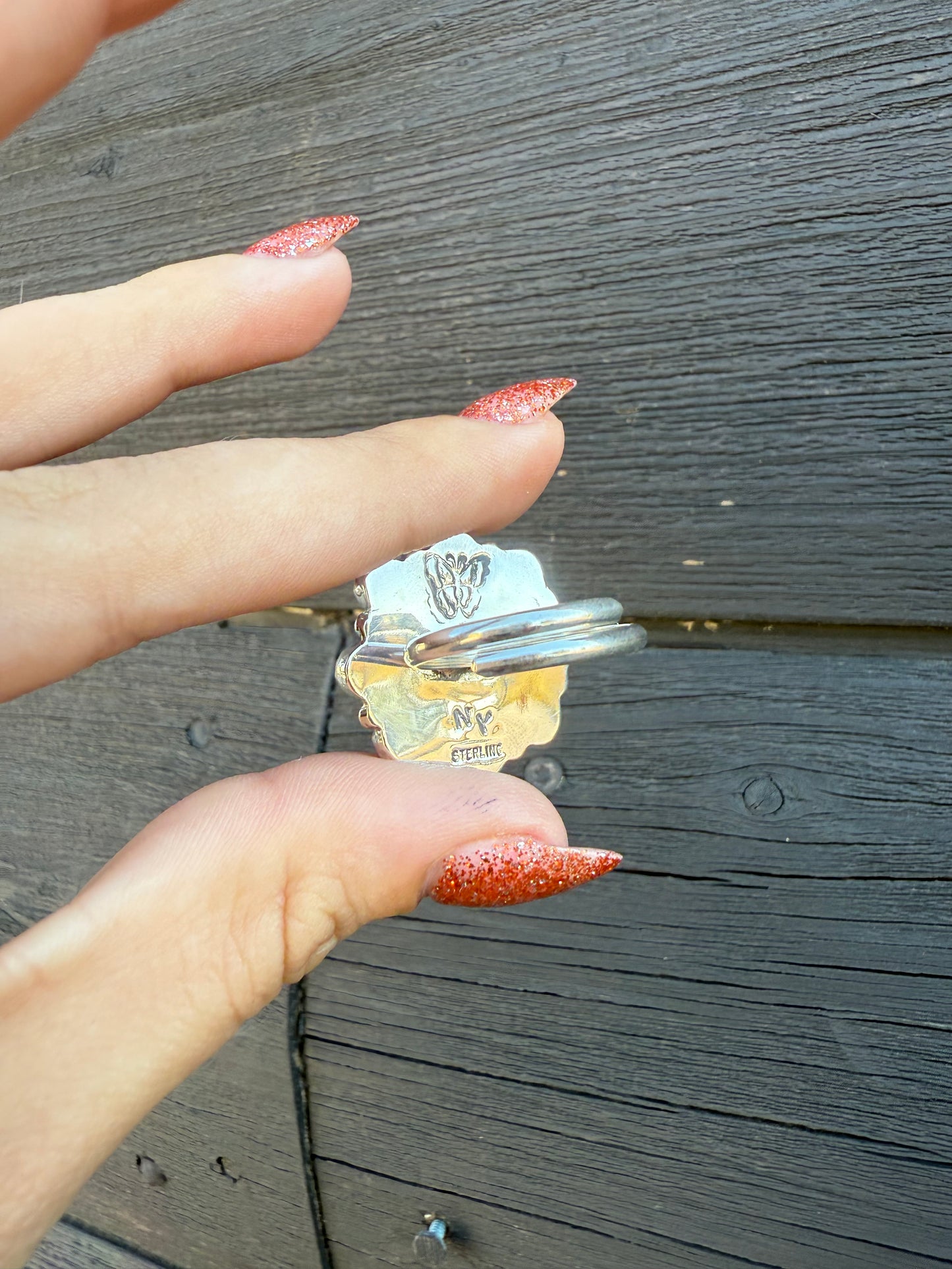 Nicole Yazzie Adjustable Hot Pink Opal Cluster Rings