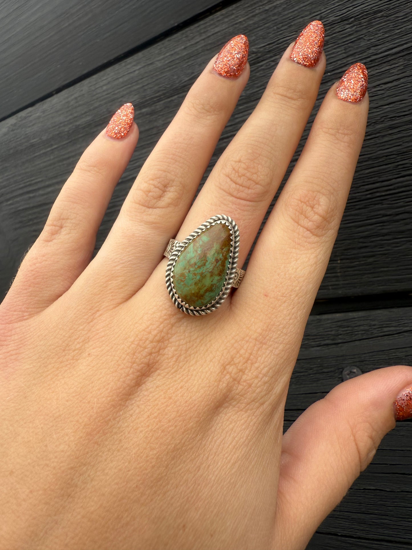 Size 9 Chris Etsitty Royston & Sterling Silver Ring