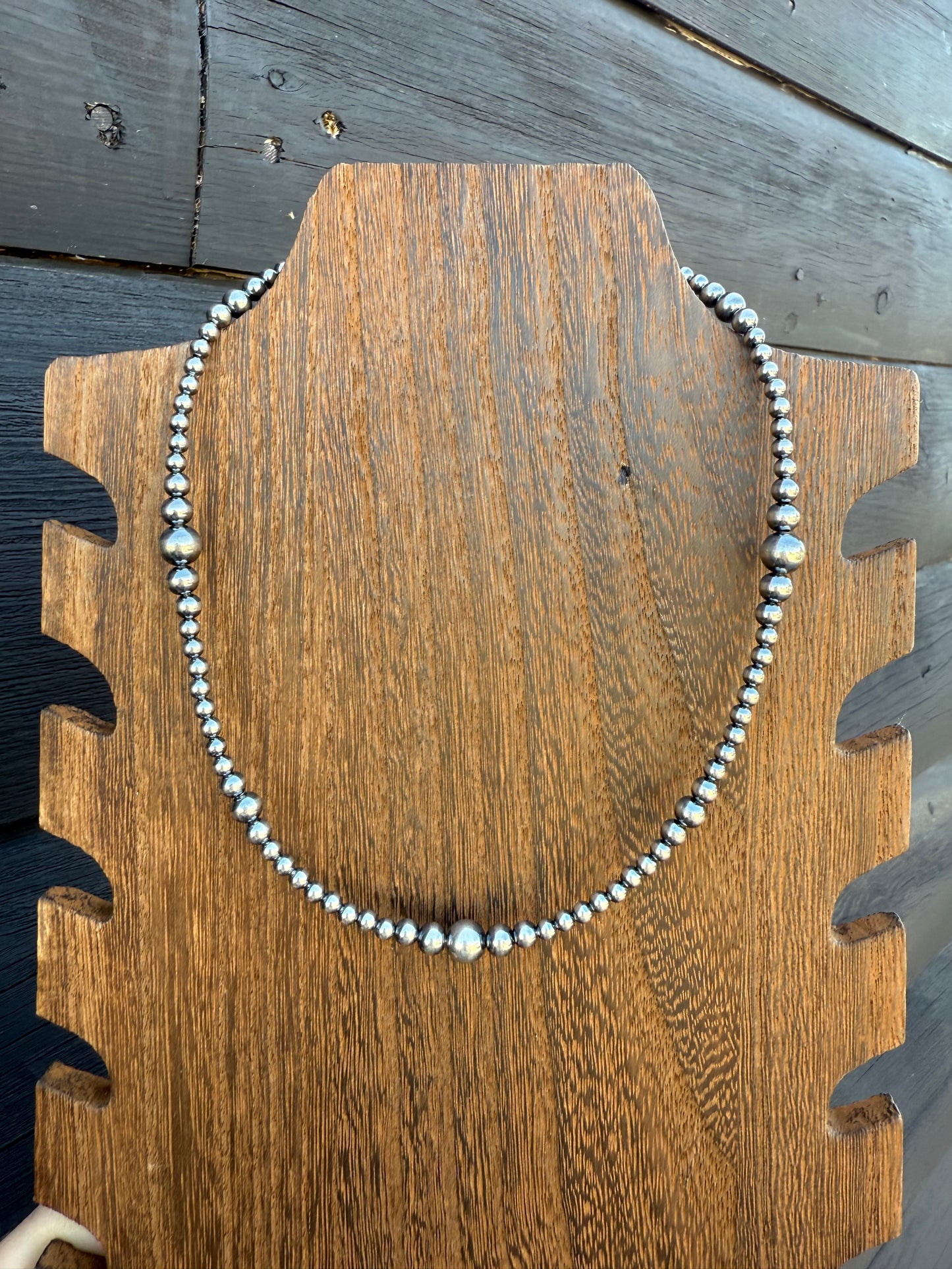 15” W/ 2” Extender Graduated Sterling Silver Machine Made Bead Necklaces