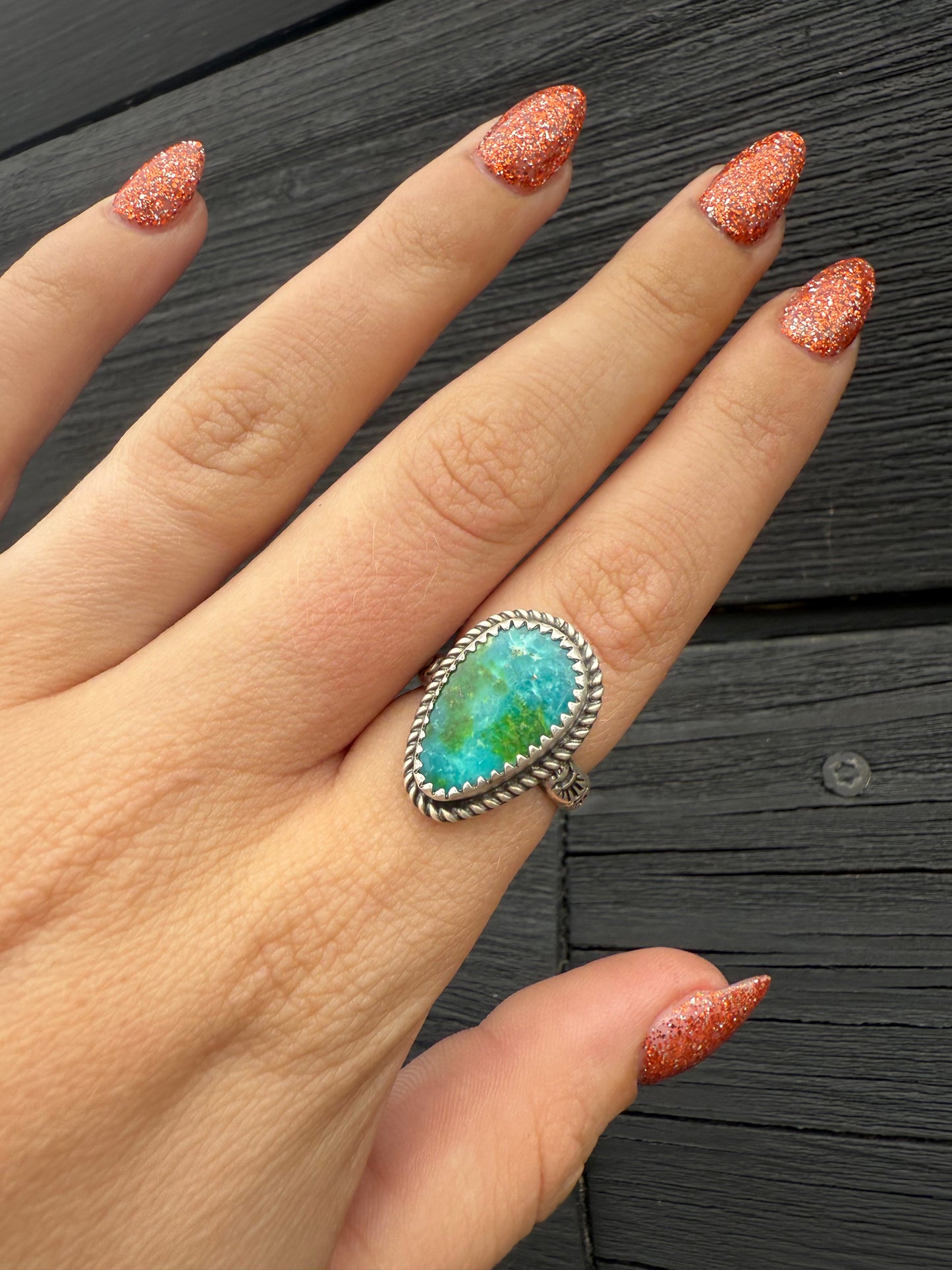Size 7 Chris Etsitty Sonoran Gold Stacker Ring