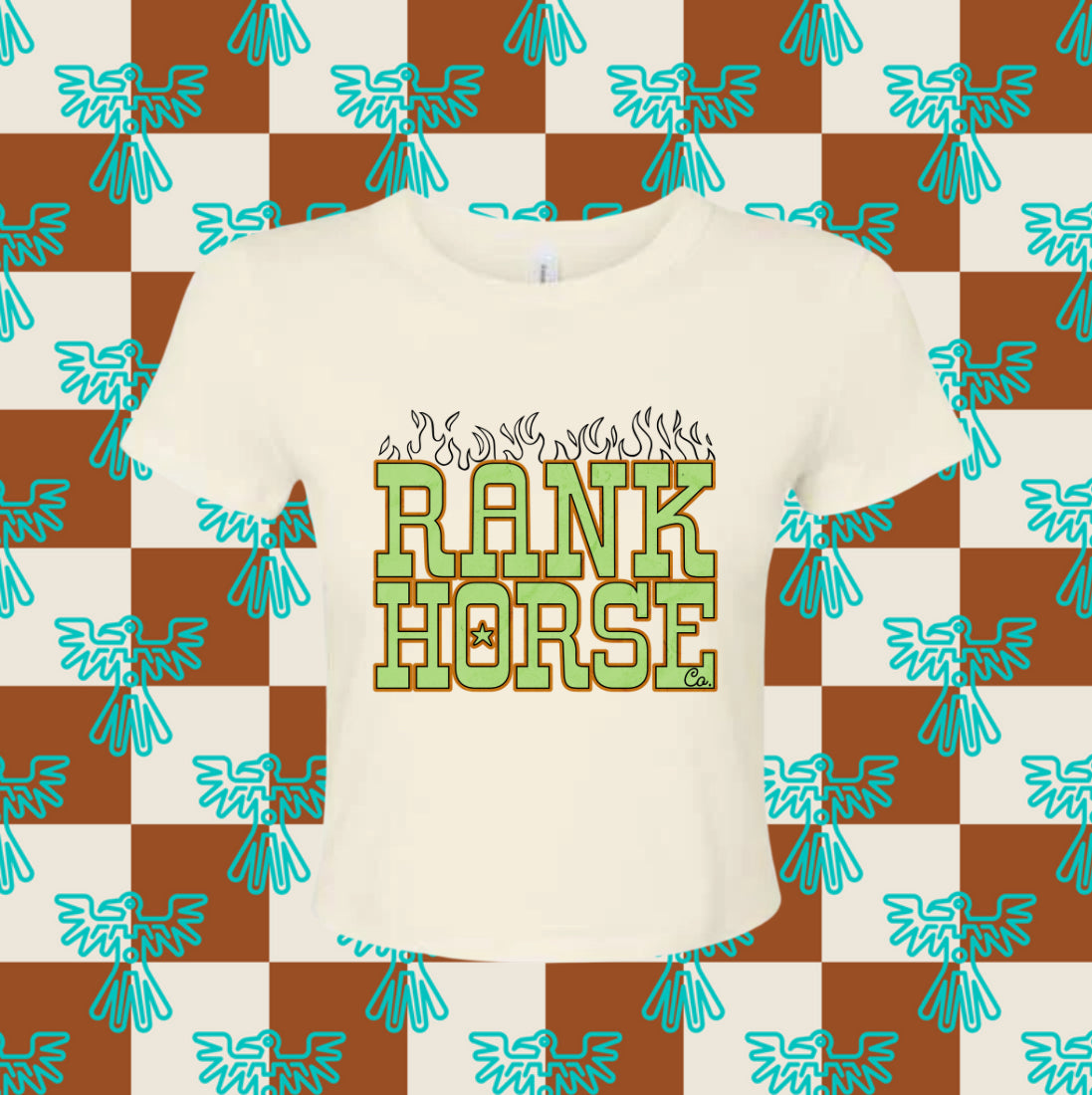 Rank Horse Co Flames Logo Baby Tee
