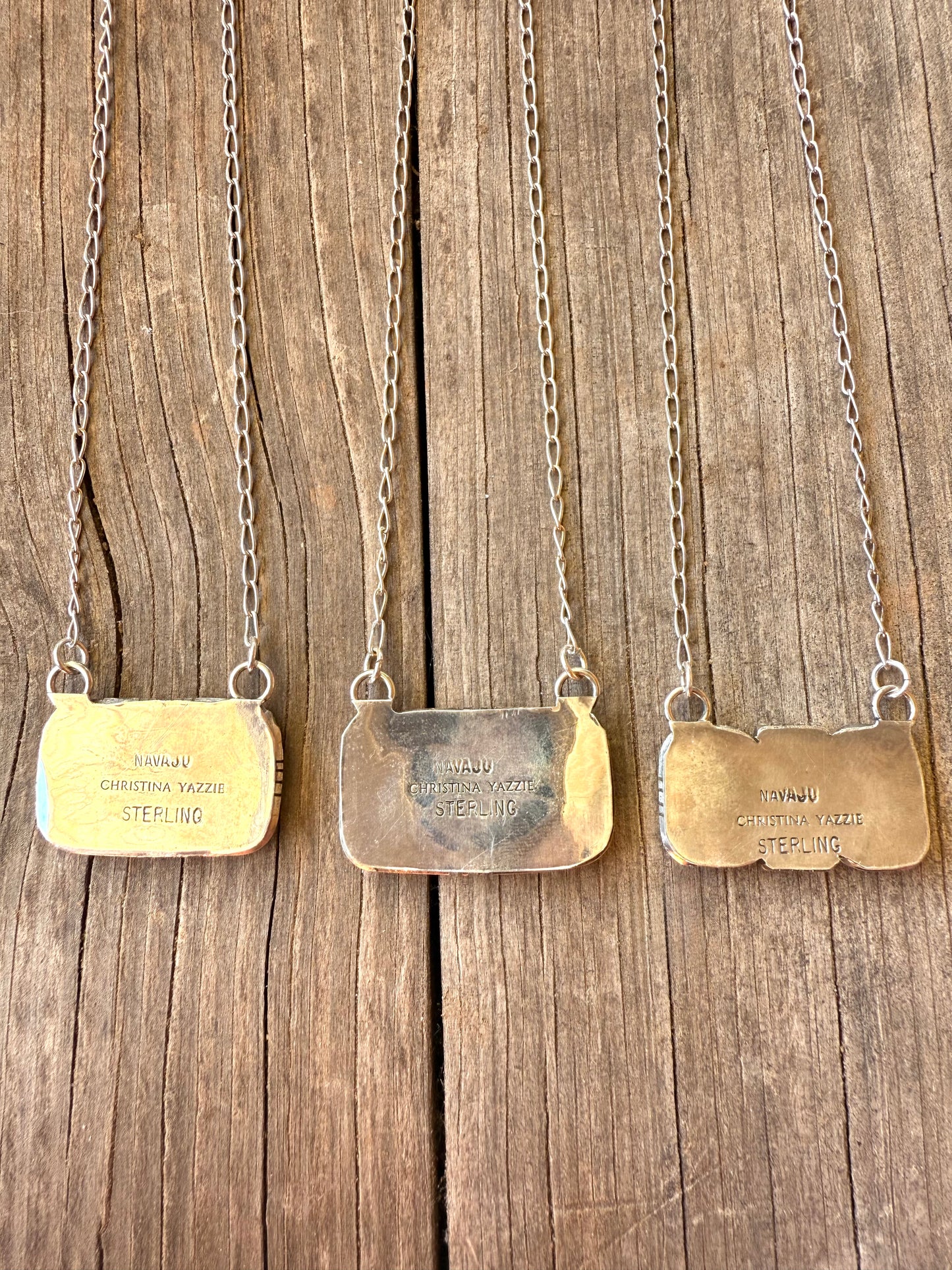 Christina Yazzie Turquoise and Sterling Silver Bar Necklaces