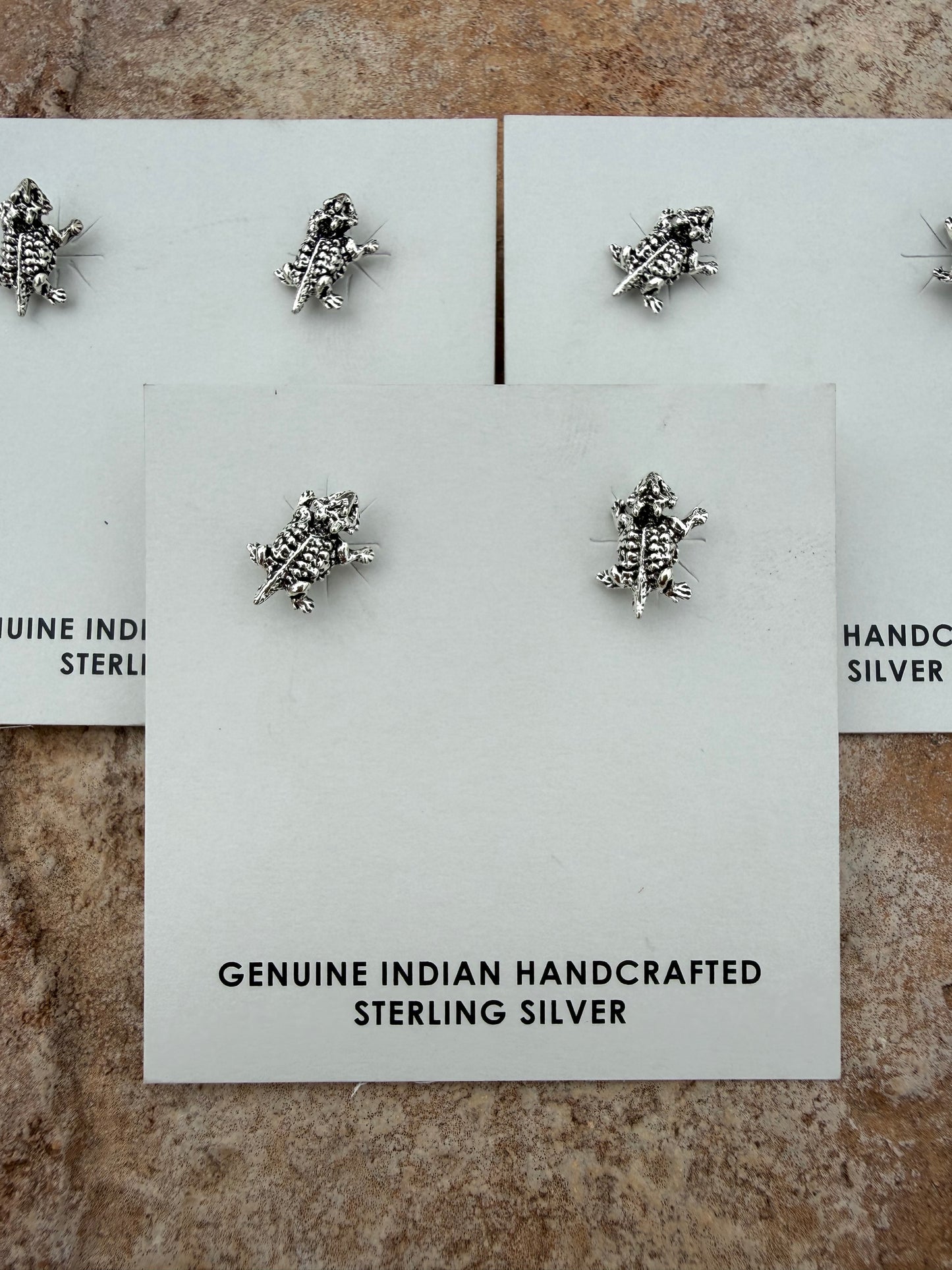 Sterling Silver Horny Toad Studs