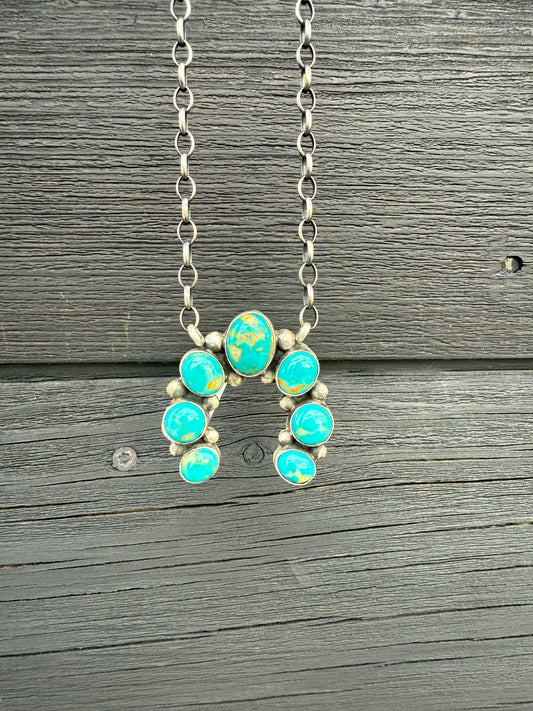 16” Augustine Largo Kingman Turquoise Naja Necklace