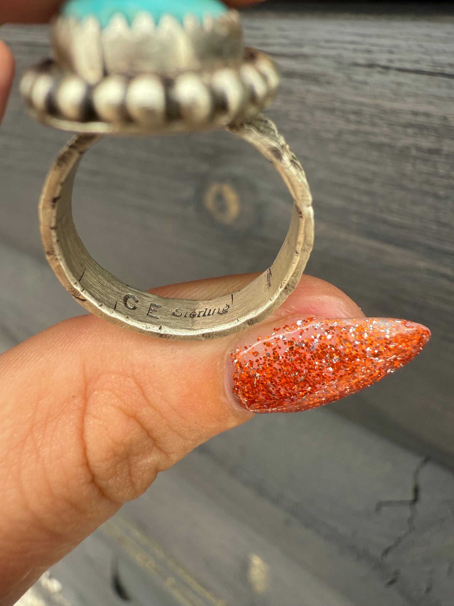 Size 7 Chris Etsitty Sleeping Beauty & Sterling Silver Ring!