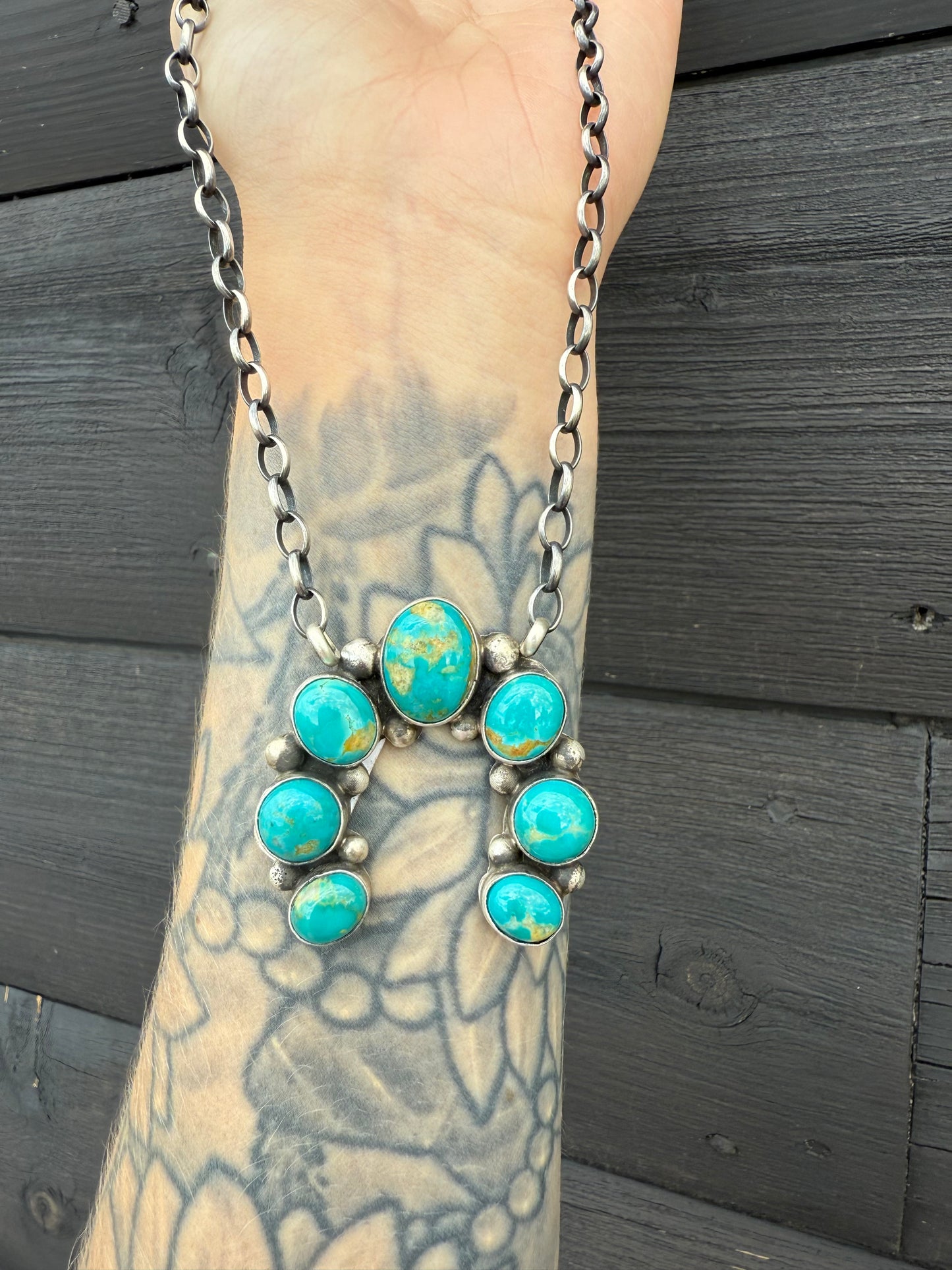 16” Augustine Largo Kingman Turquoise Naja Necklace