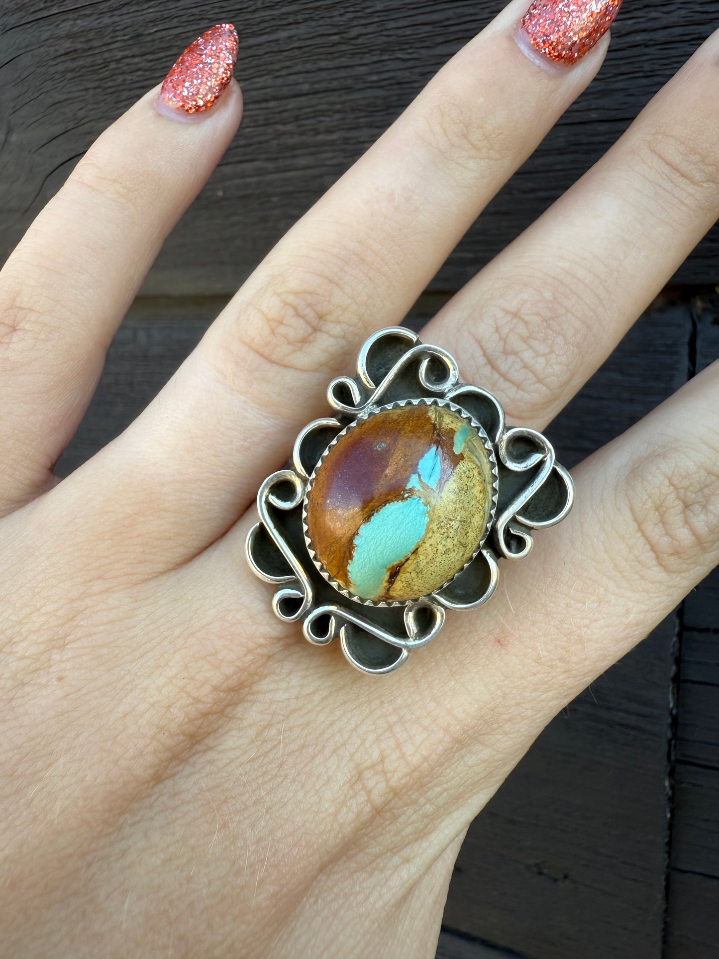 T Nez Sr. Adjustable Ribbon Royston Ring
