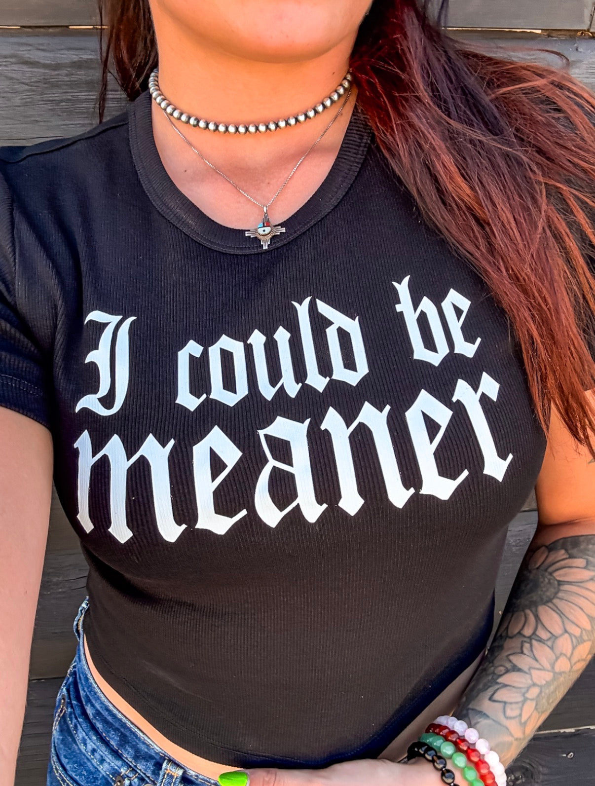 I Could Be Meaner Baby Tee • PREORDER