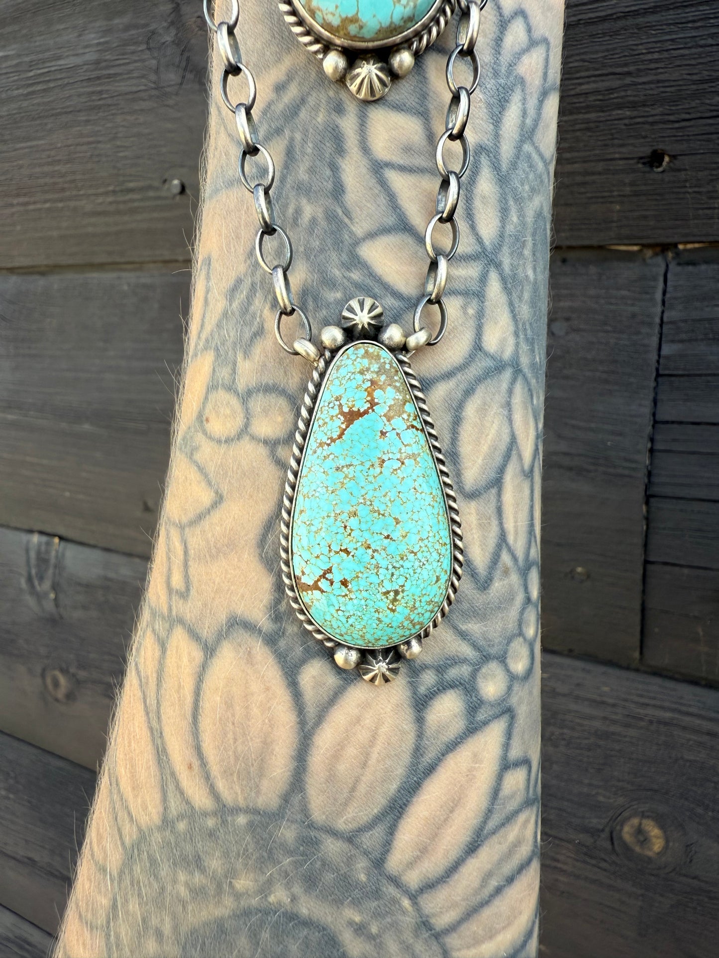 18” Mine 8 Turquoise and Sterling Silver Necklaces