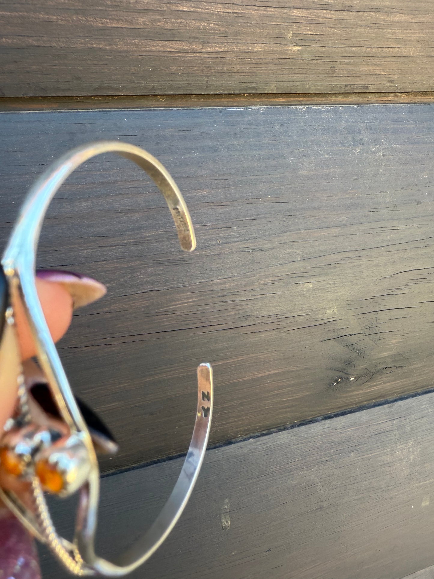 Nicole Yazzie Orange Spiny Adjustable Cuffs