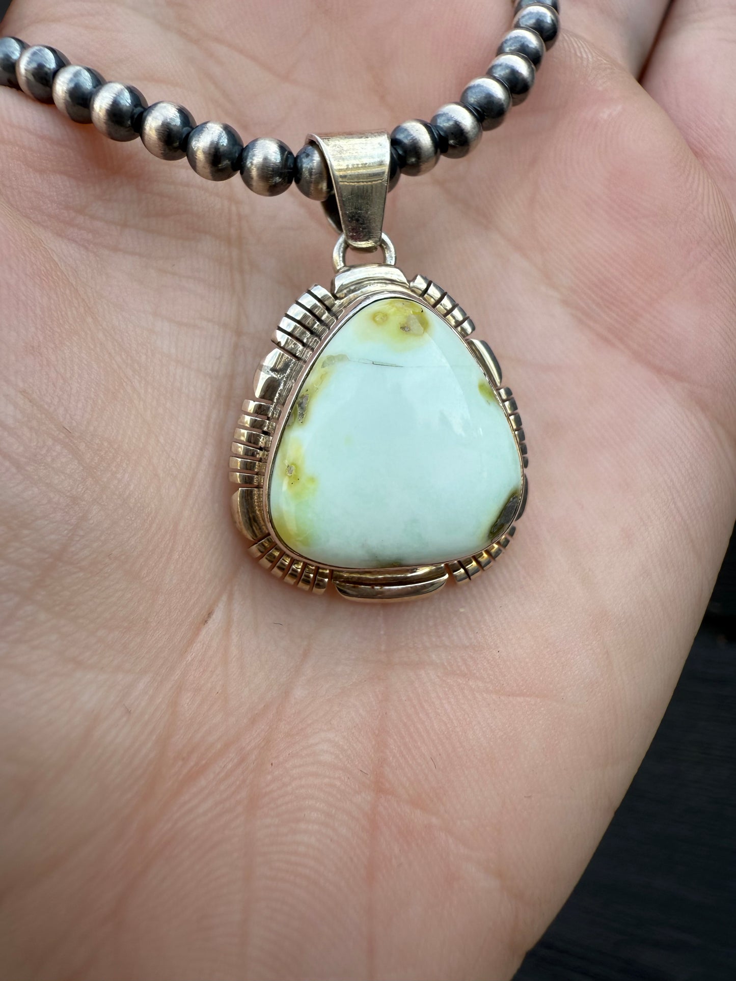 4mm Bale Palomino Variscite Pendant