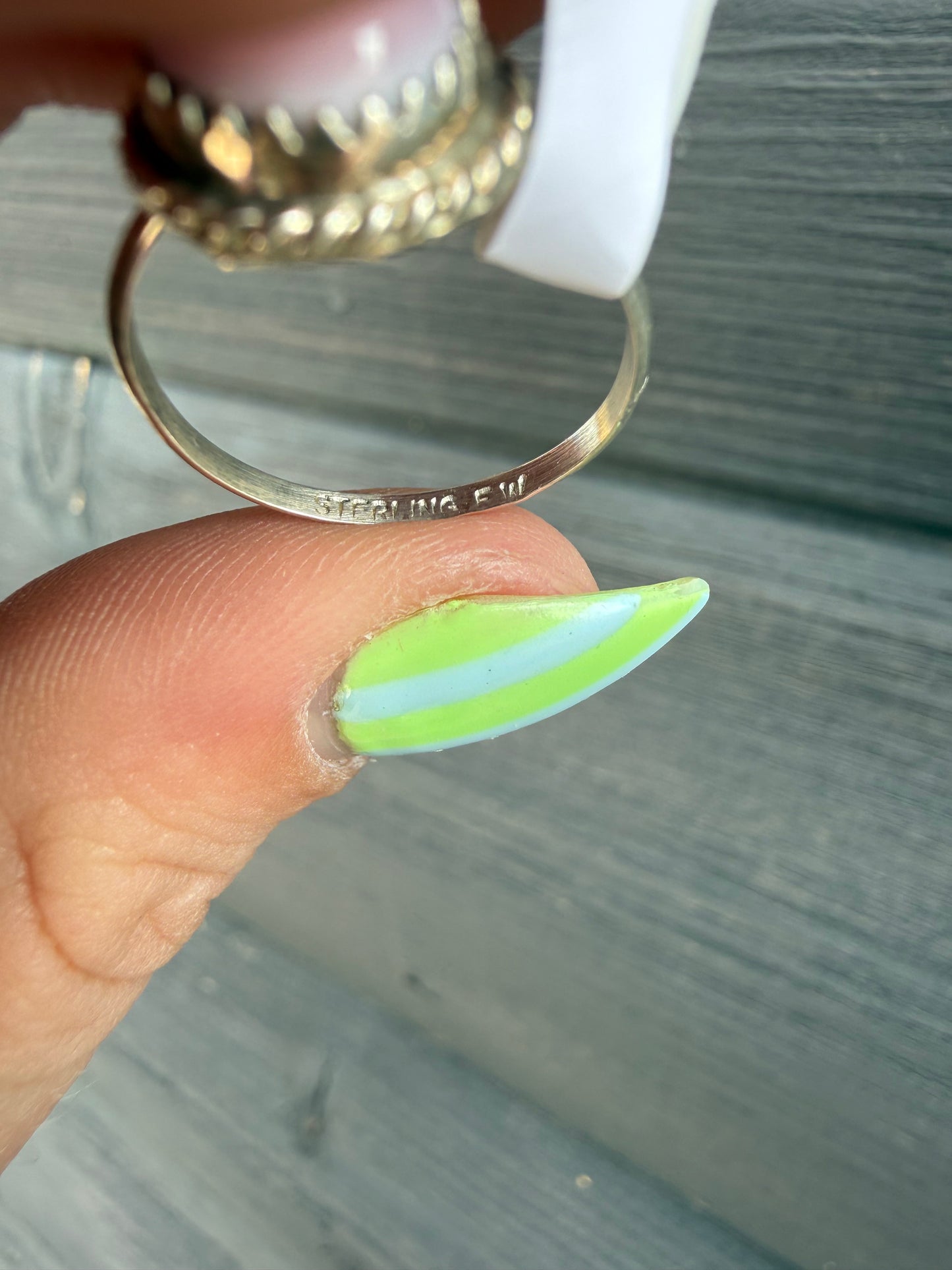 Pink Conch & Sterling Silver Stacker Rings