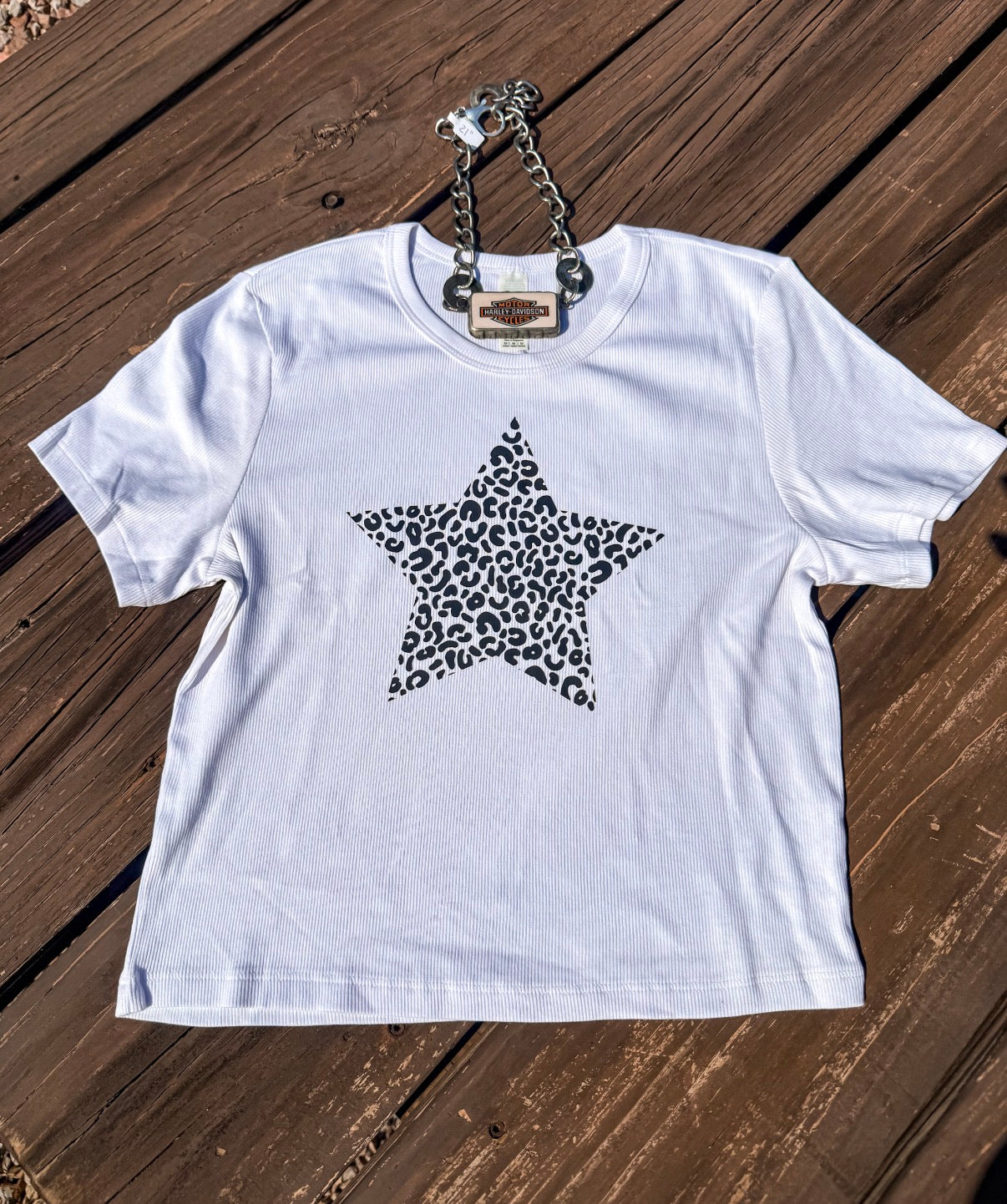 Leopard Star Baby Tee • PREORDER