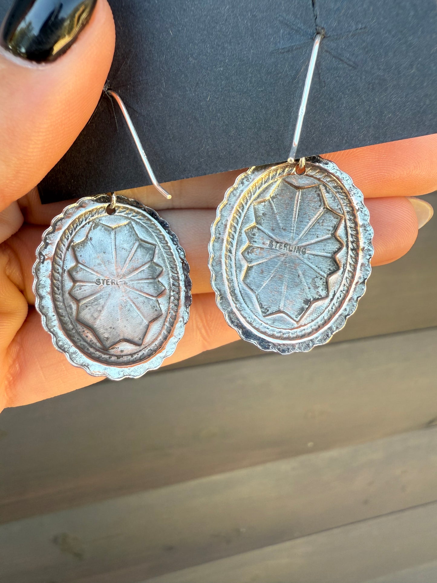 Pink Conch & Sterling Silver Concho Dangles