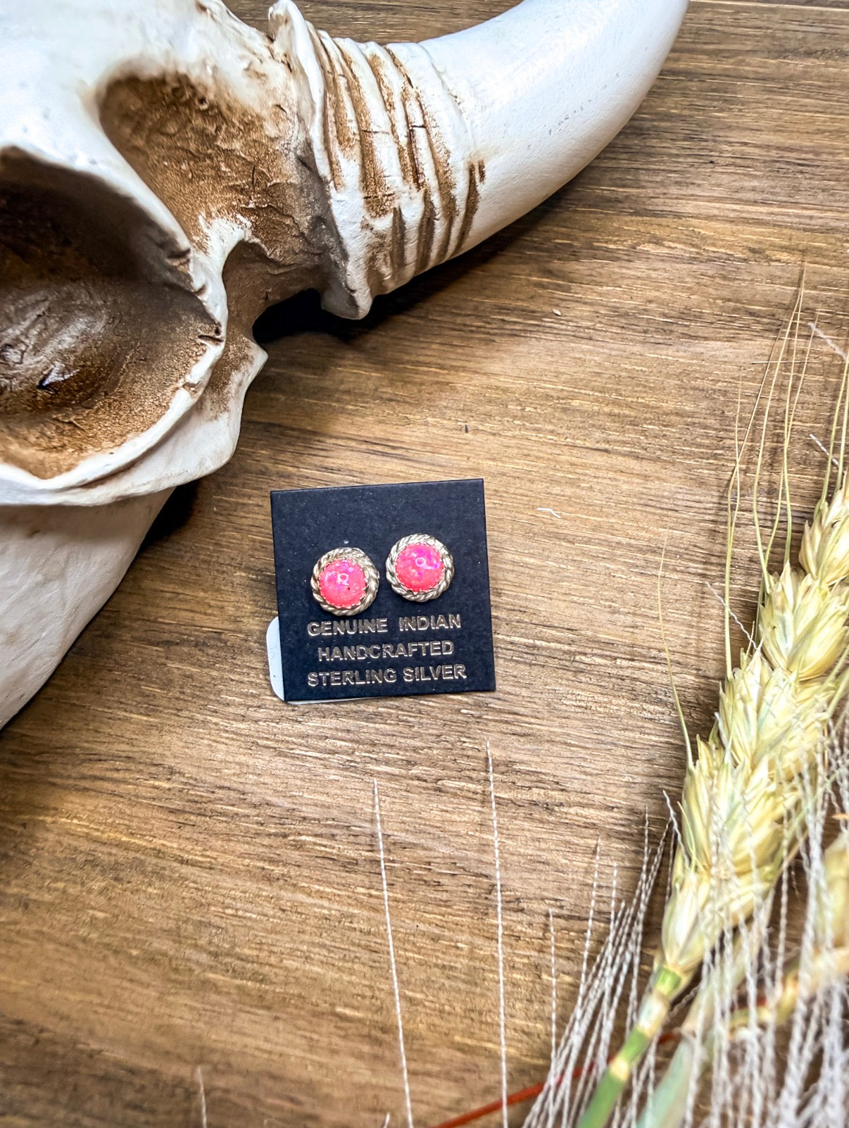 Hot Pink Opal Studs