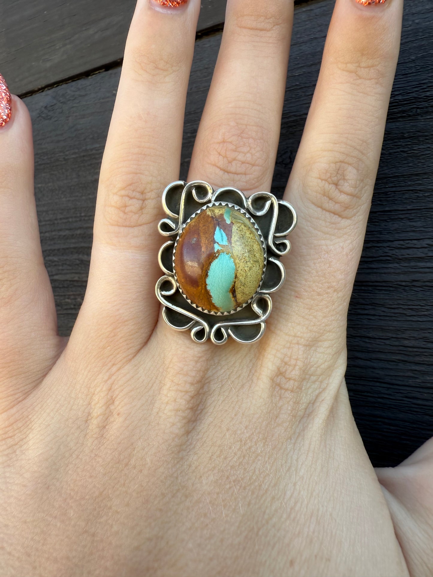 T Nez Sr. Adjustable Ribbon Royston Ring