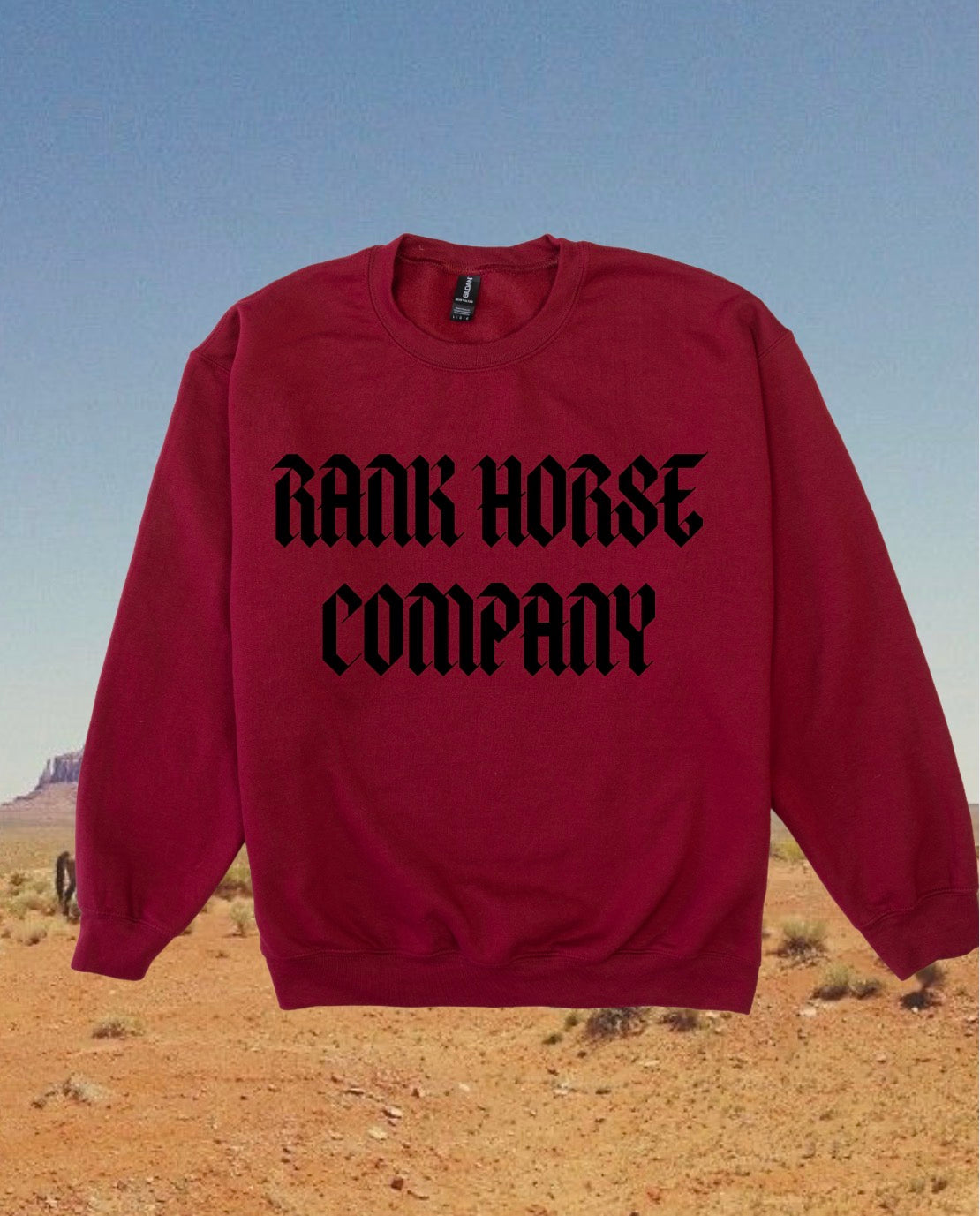 Rank Horse Company Grunge Logo Crewneck Sweatshirt