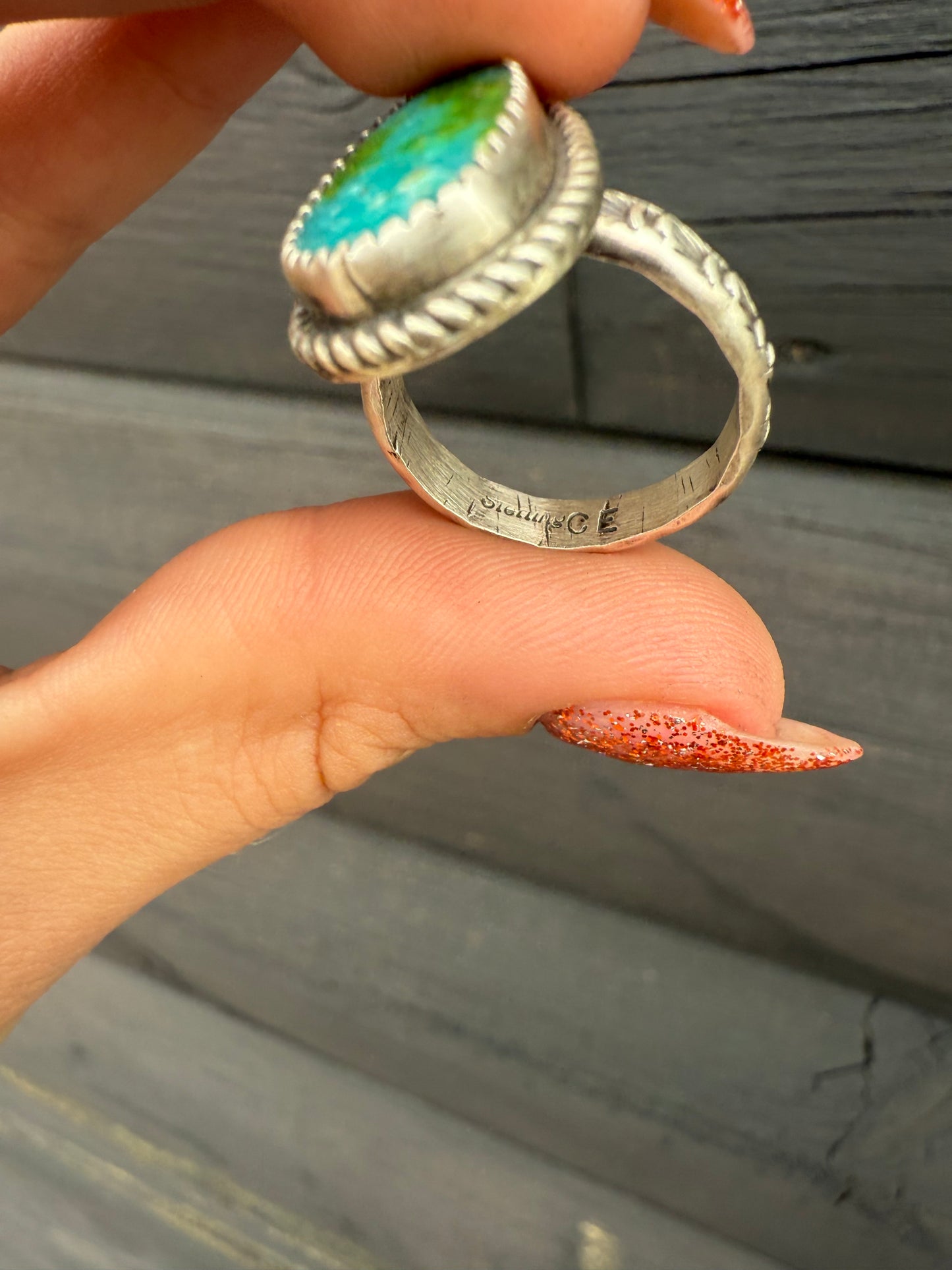 Size 7 Chris Etsitty Sonoran Gold Stacker Ring