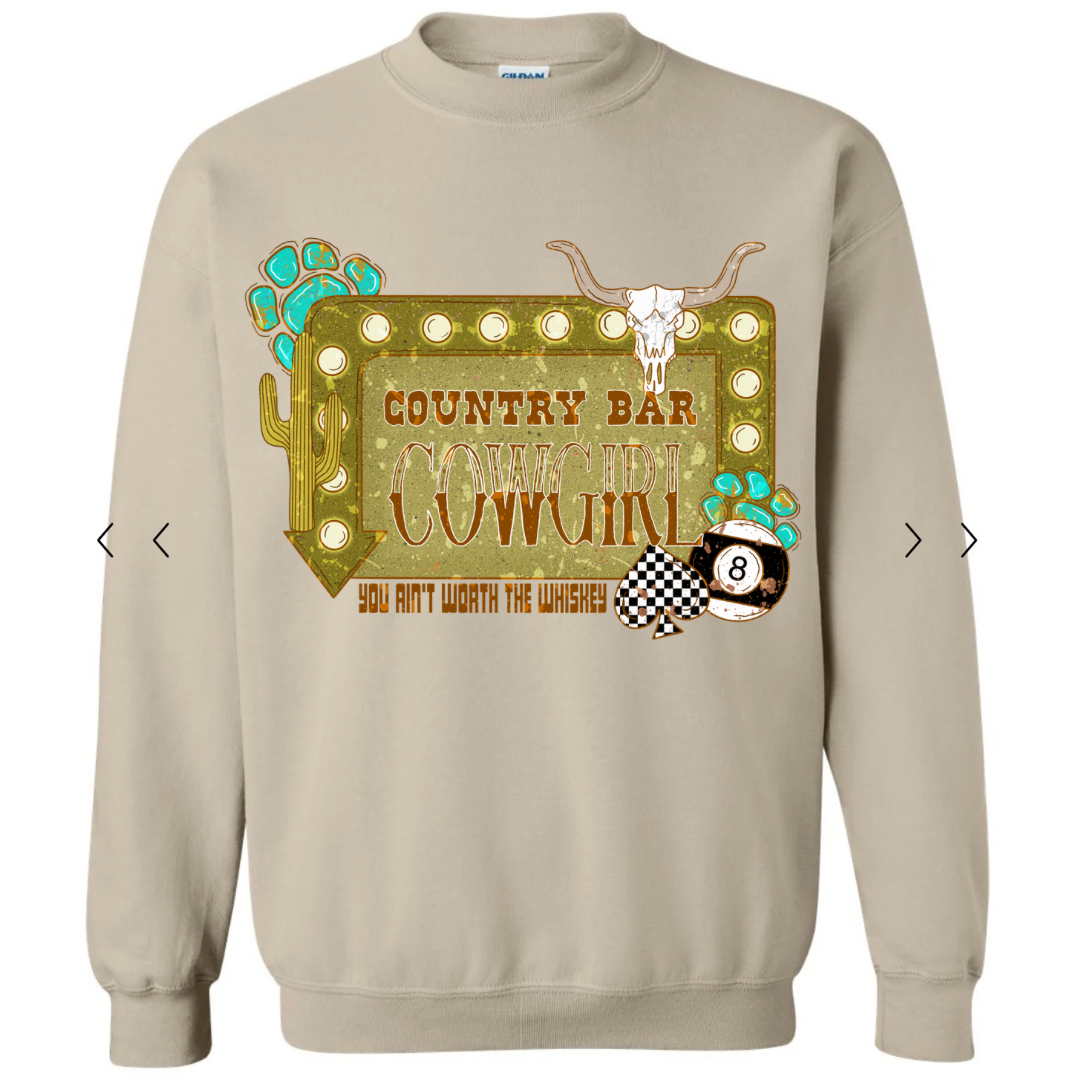 Country Bar Cowgirl Crewneck