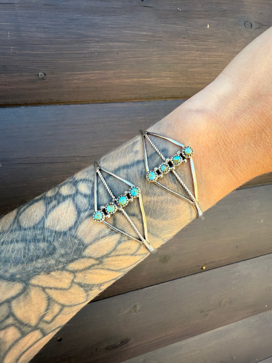 Nicole Yazzie Turquoise Adjustable Cuffs