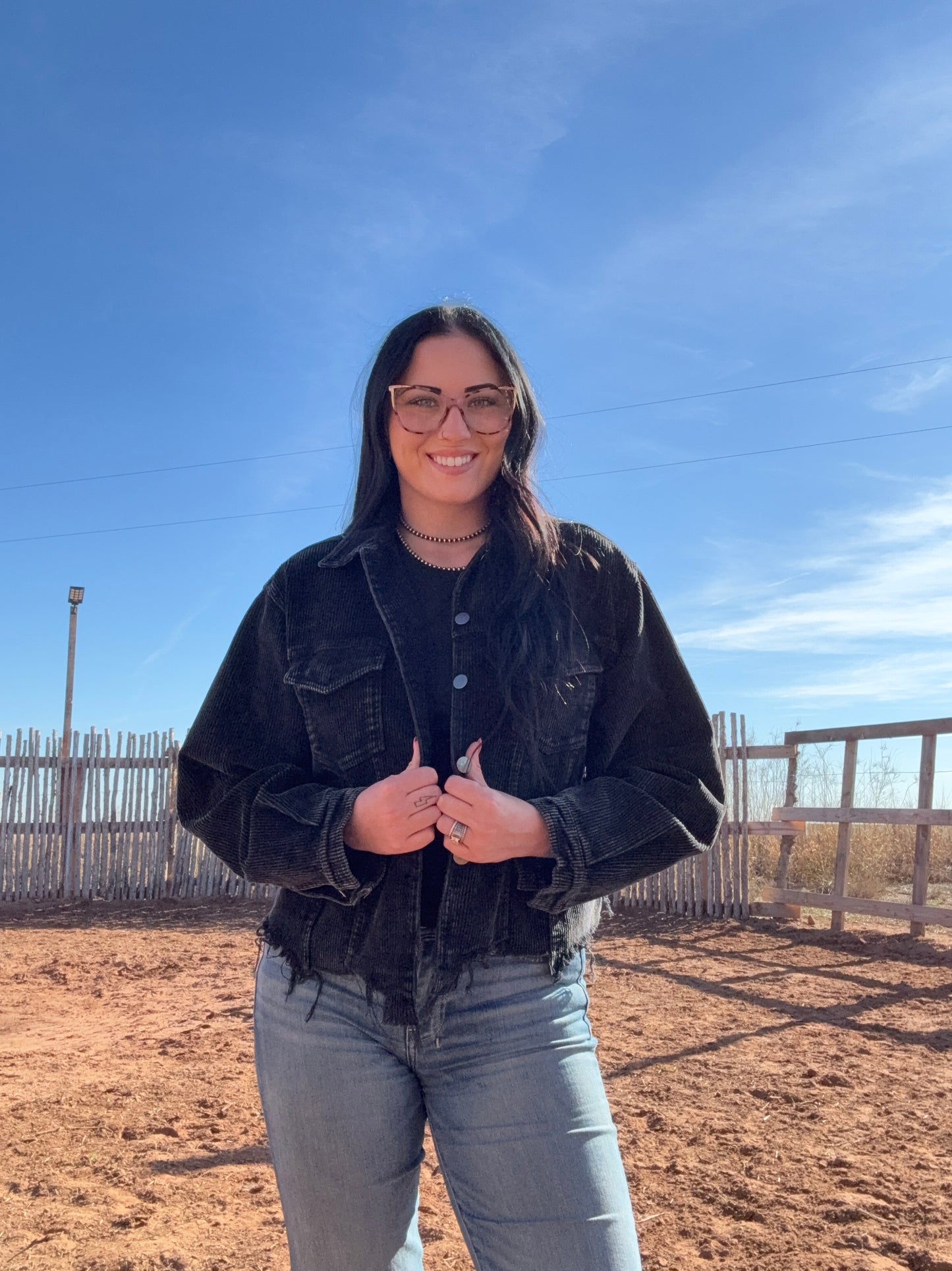Vintage Black Frayed Jacket