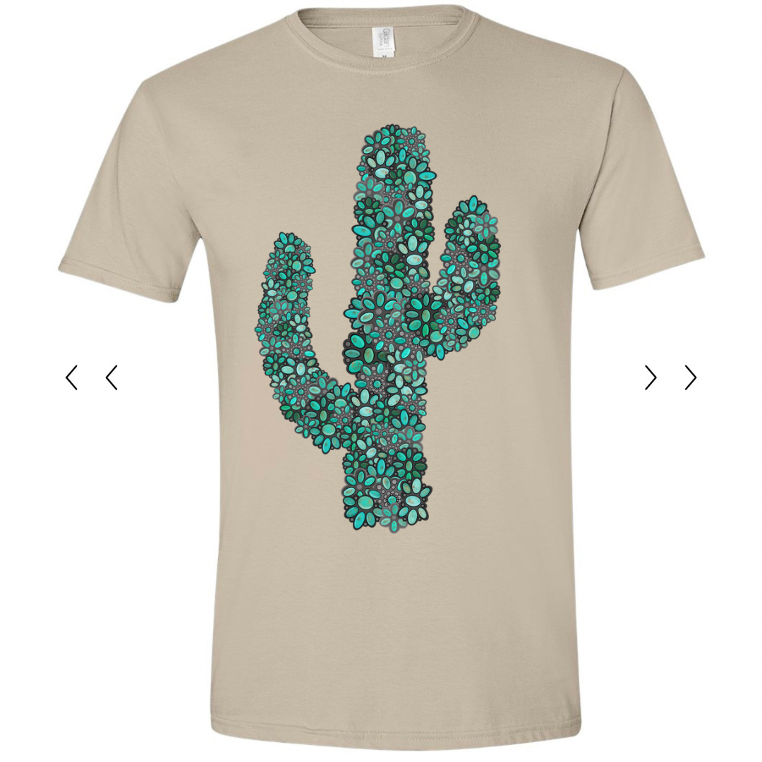 Turquoise Cactus Tee