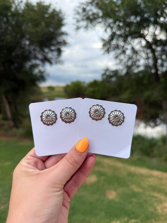Sterling Silver Concho Studs