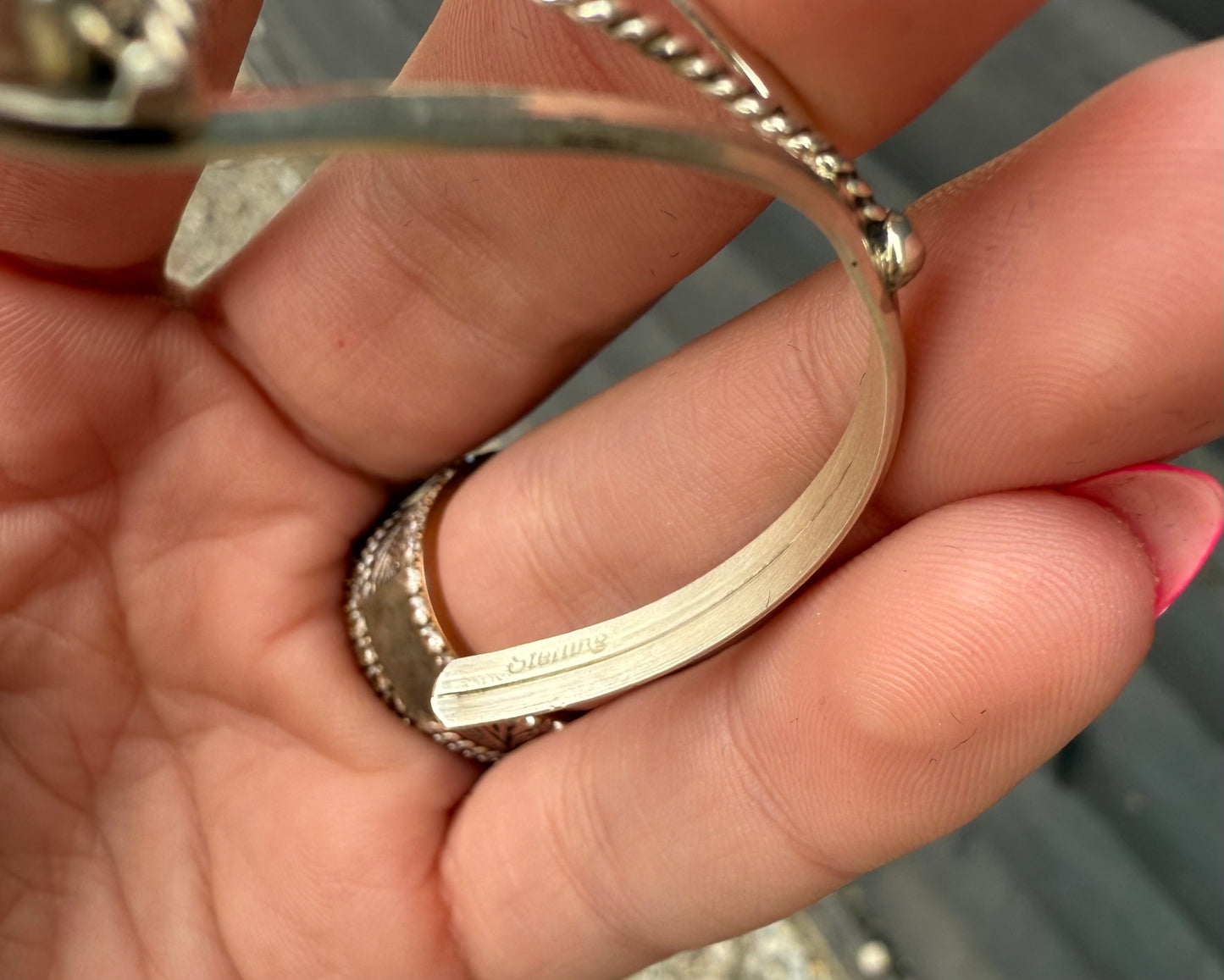 Purple Opal and Sterling Cuff
