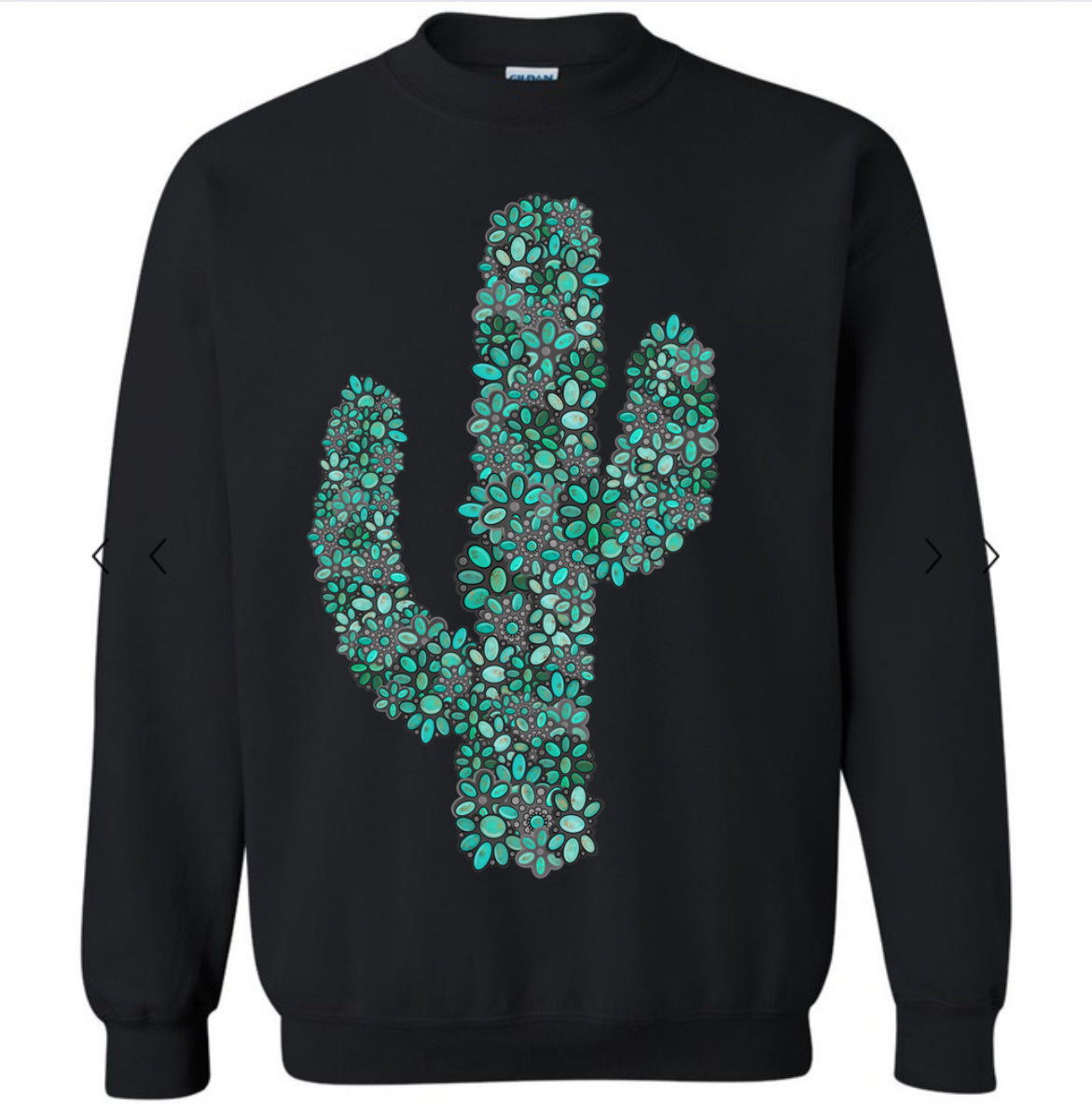 Turquoise Cactus Crewneck