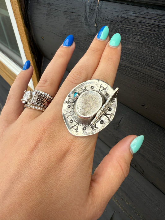 Signed RM - Adjustable Sterling Silver Hat Ring