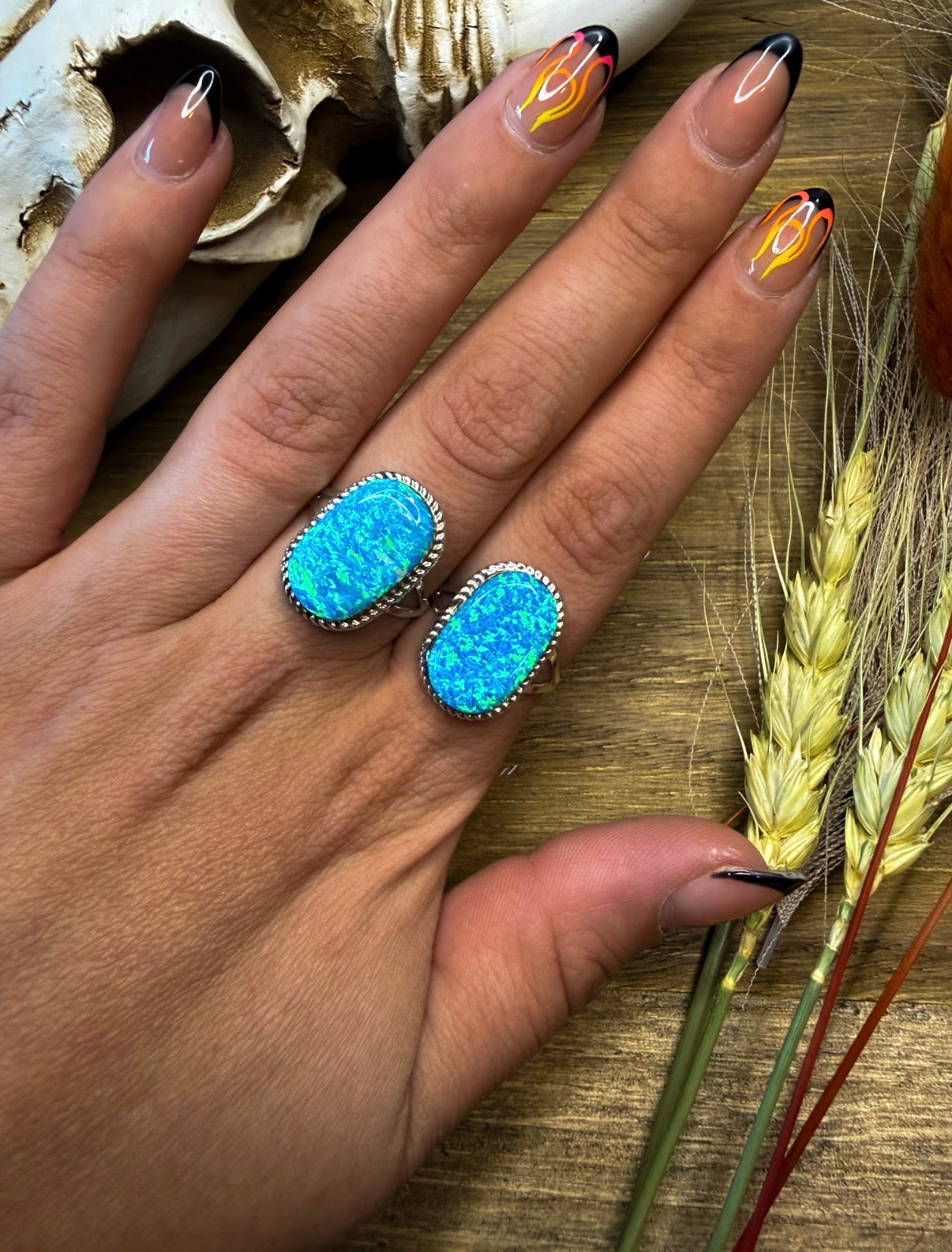 Blue Opal Rings