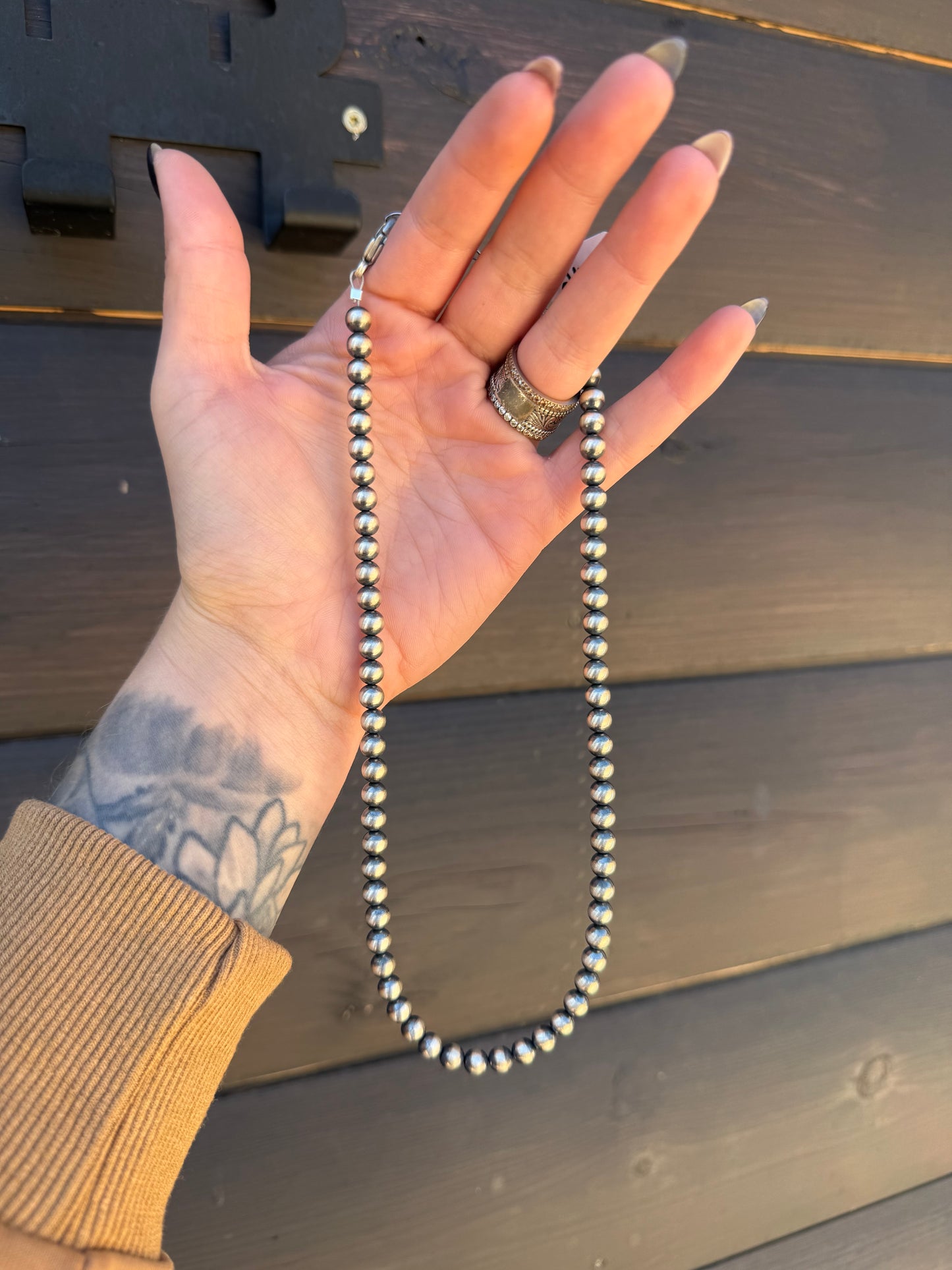 16” 6mm Sterling Silver Bead Necklaces