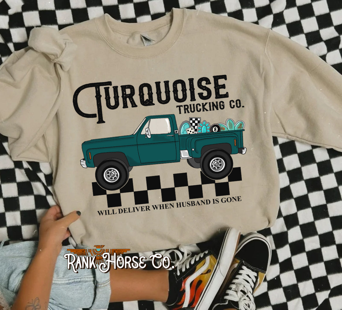 Turquoise Trucking Co Crewneck