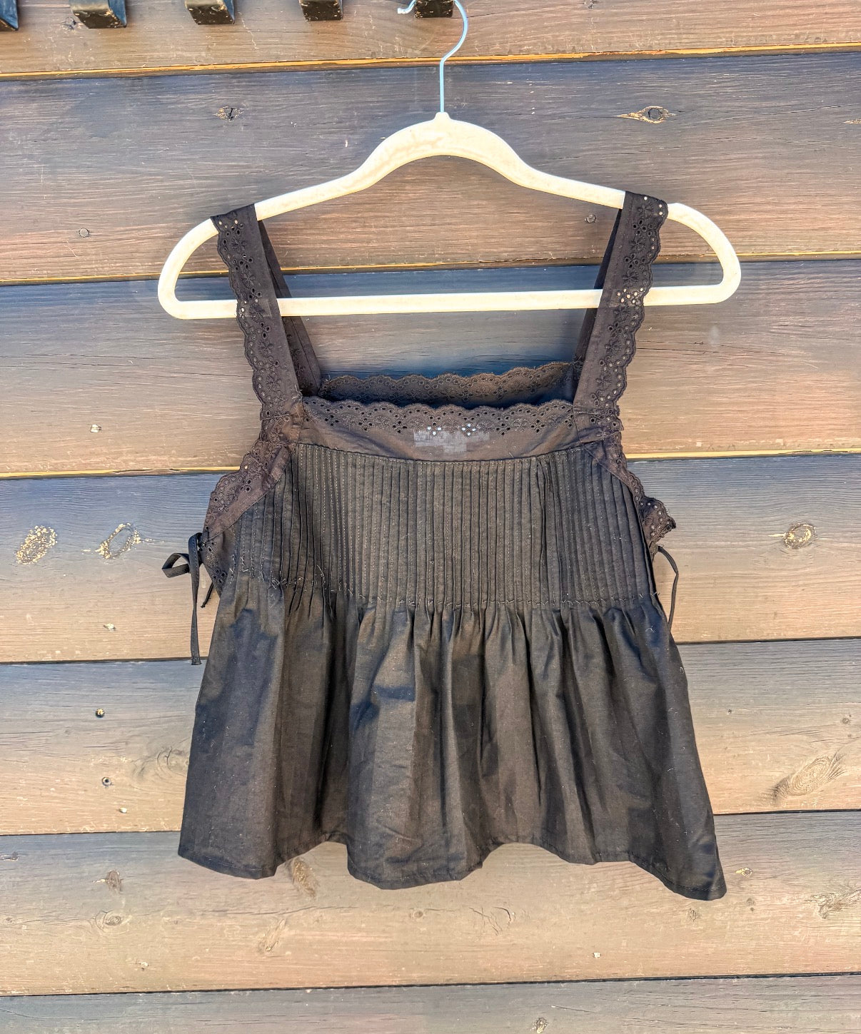 The Holly Pleated Black Tank