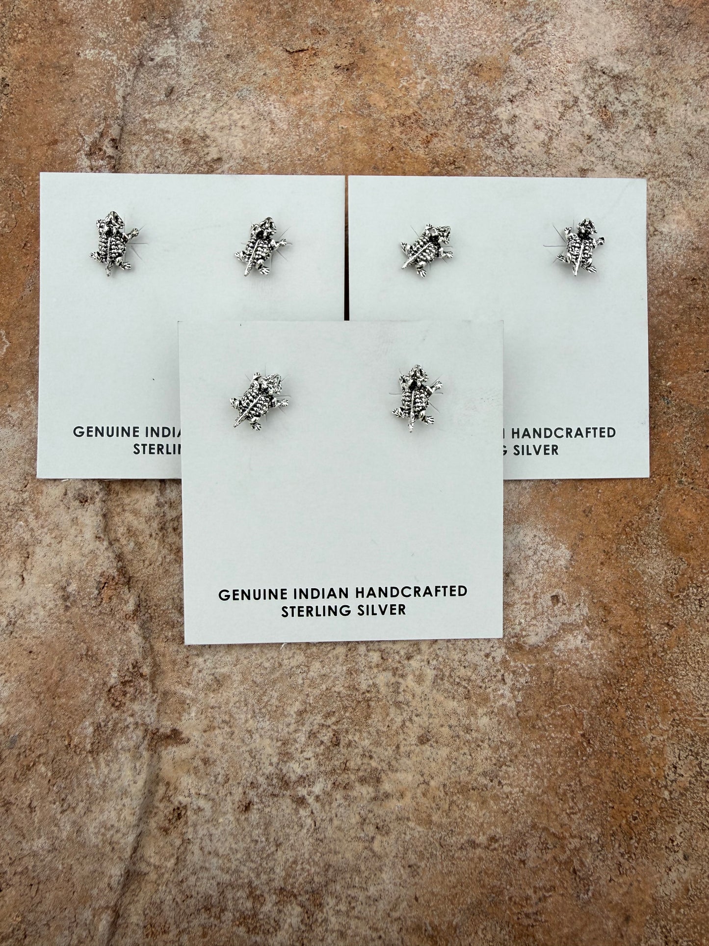 Sterling Silver Horny Toad Studs