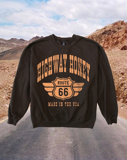 Highway Honey Crewneck Sweatshirt • 2 Colors