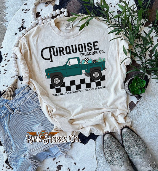 Turquoise Trucking Co Tee