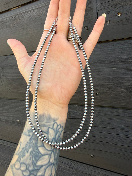 4mm 16” + 2” Extender Sterling Silver Pearls