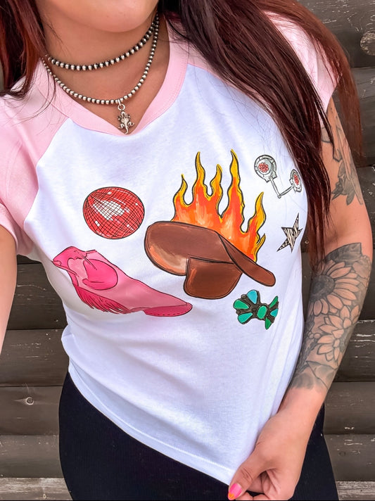 Cowgal Collage Baby Tee