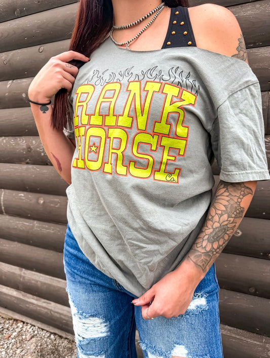 Grungy Flames RHC Off The Shoulder Tee