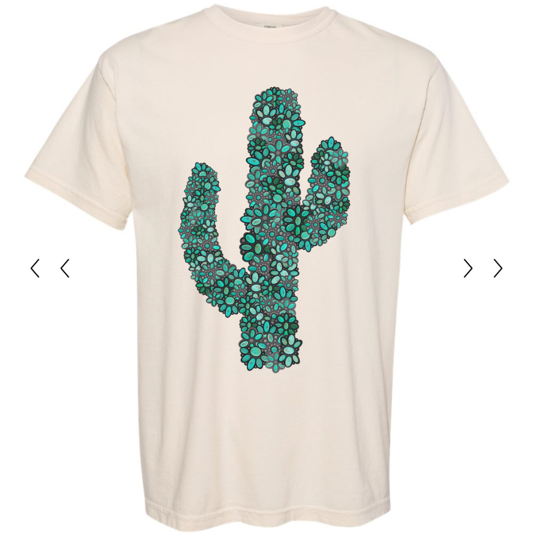 Turquoise Cactus Tee