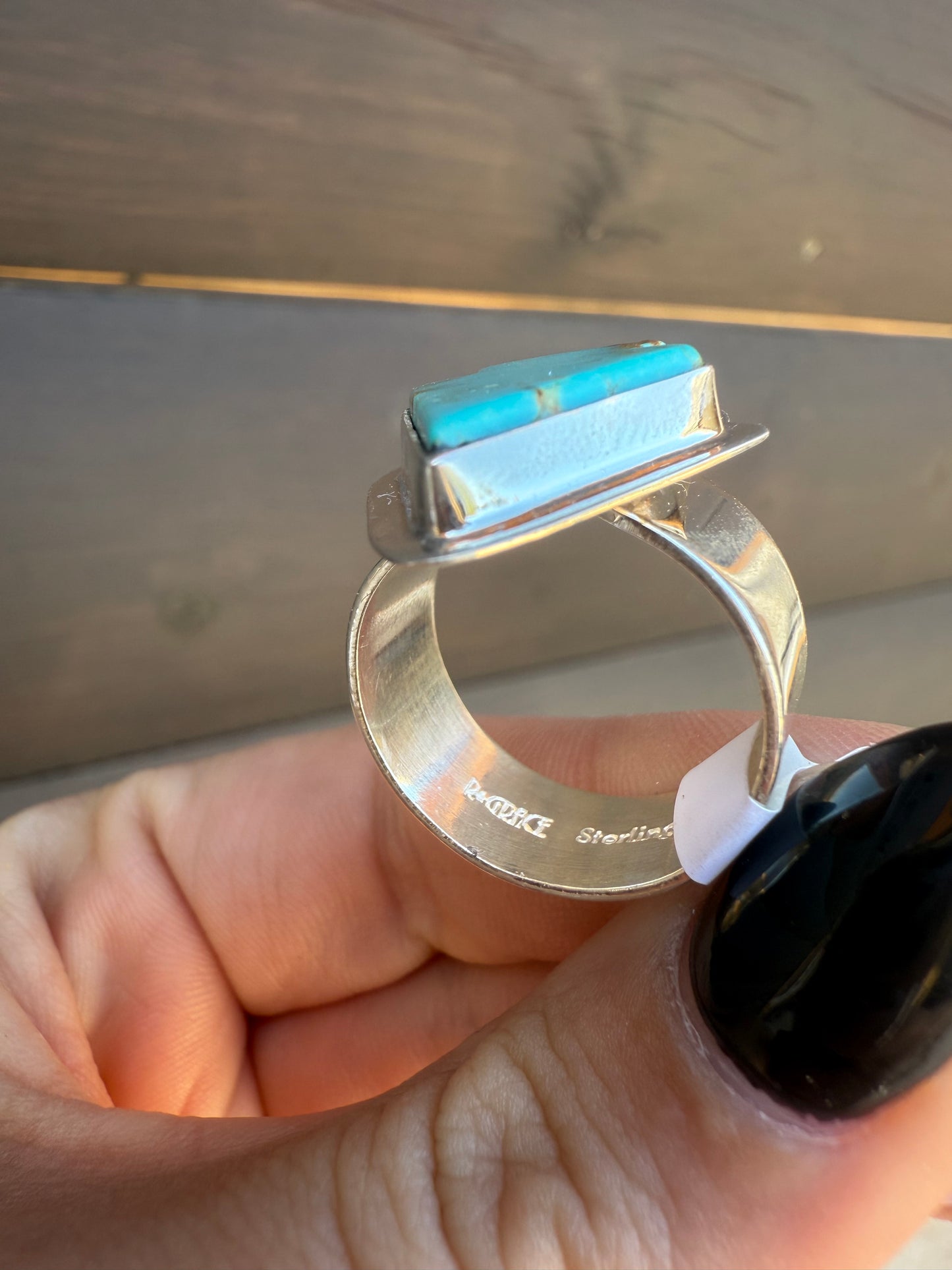 Adjustable Turquoise & Sterling Silver Arrowhead Ring