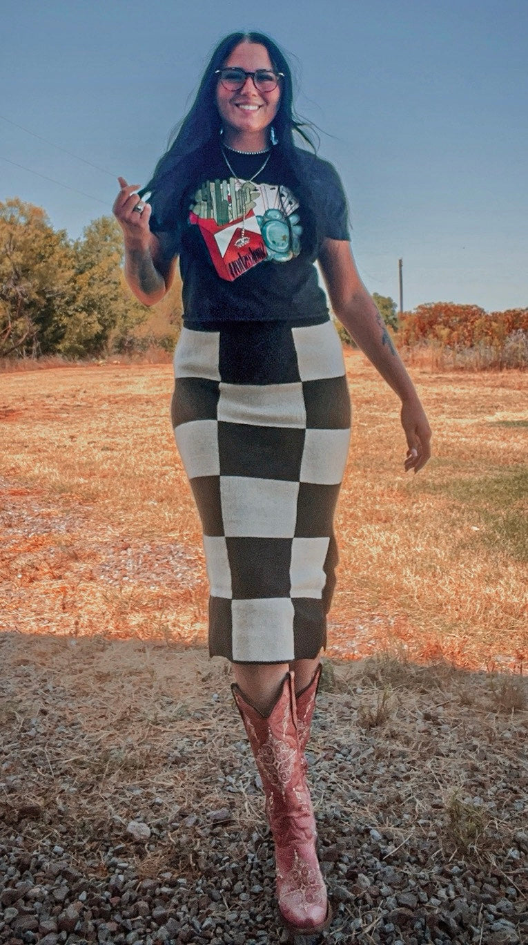 Checkered Print Skirt