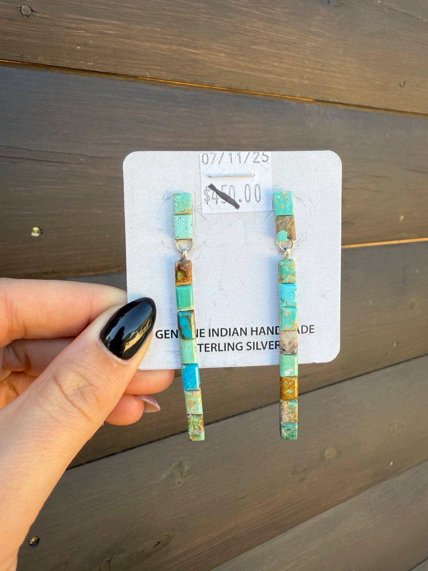 Mixed Turquoise Dangle Earrings