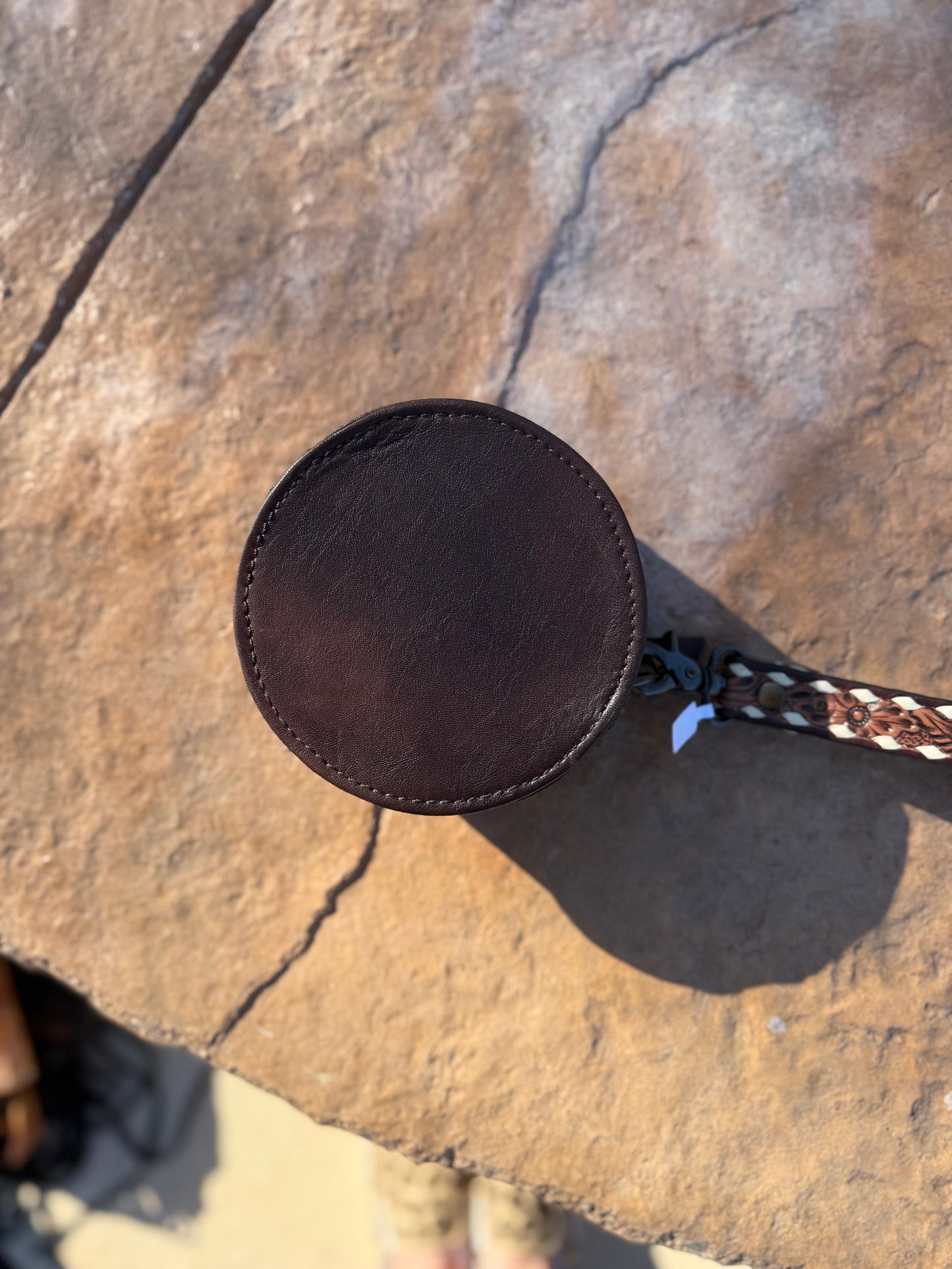 Tooled Leather Wristlet